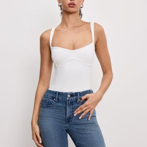 SWEETHEART SCULPTING TANK BODYSUIT | WHITE001