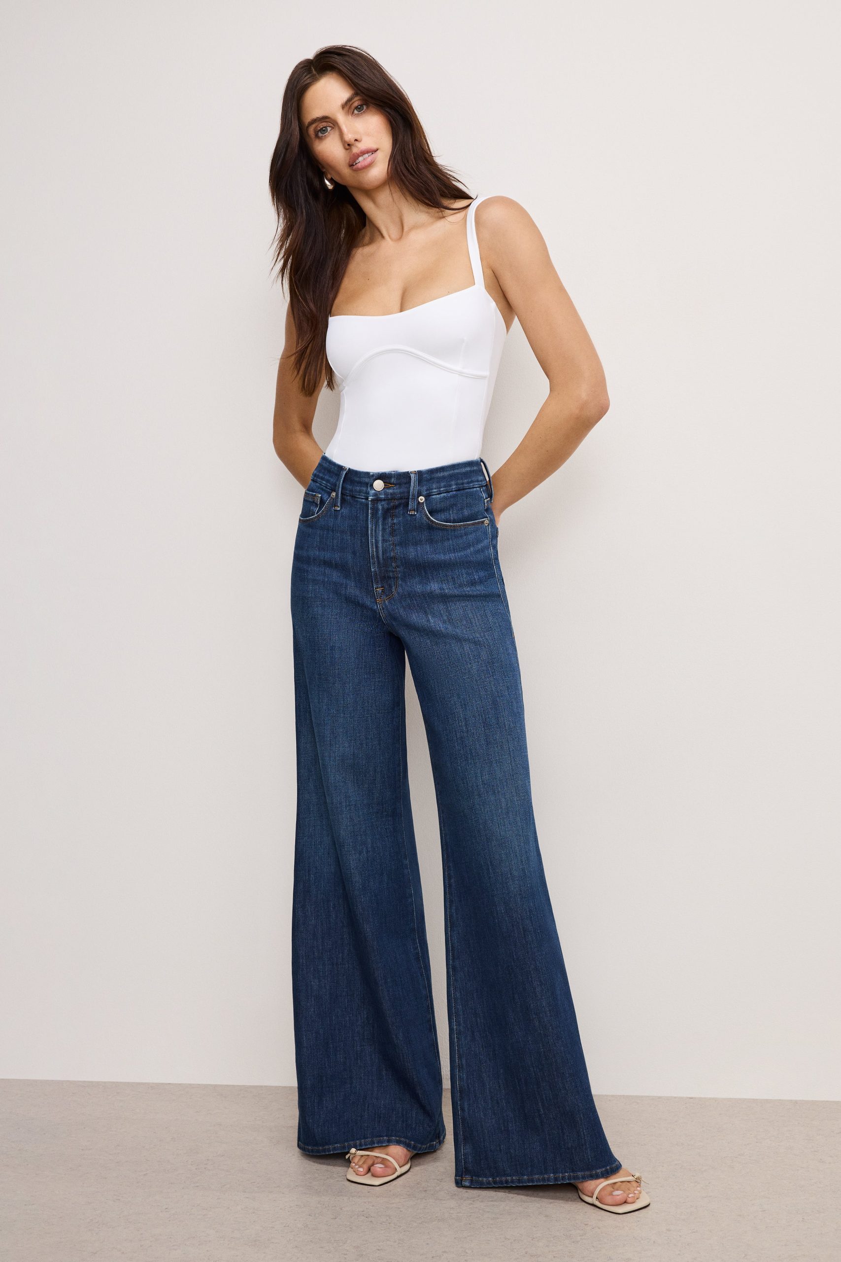 SOFT TECH GOOD WAIST PALAZZO JEANS | INDIGO977