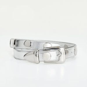 CLASSIC STUDDED SILVER BELT | CHROME004