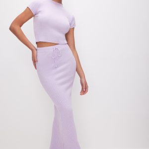 RIBBED TERRY TEE | LAVENDER001