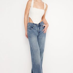 POPLIN CORSET TOP | PUTTY PENCIL STRIPE003