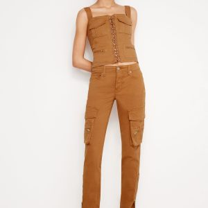 TWILL SKINNY CARGO PANTS | CANYON003