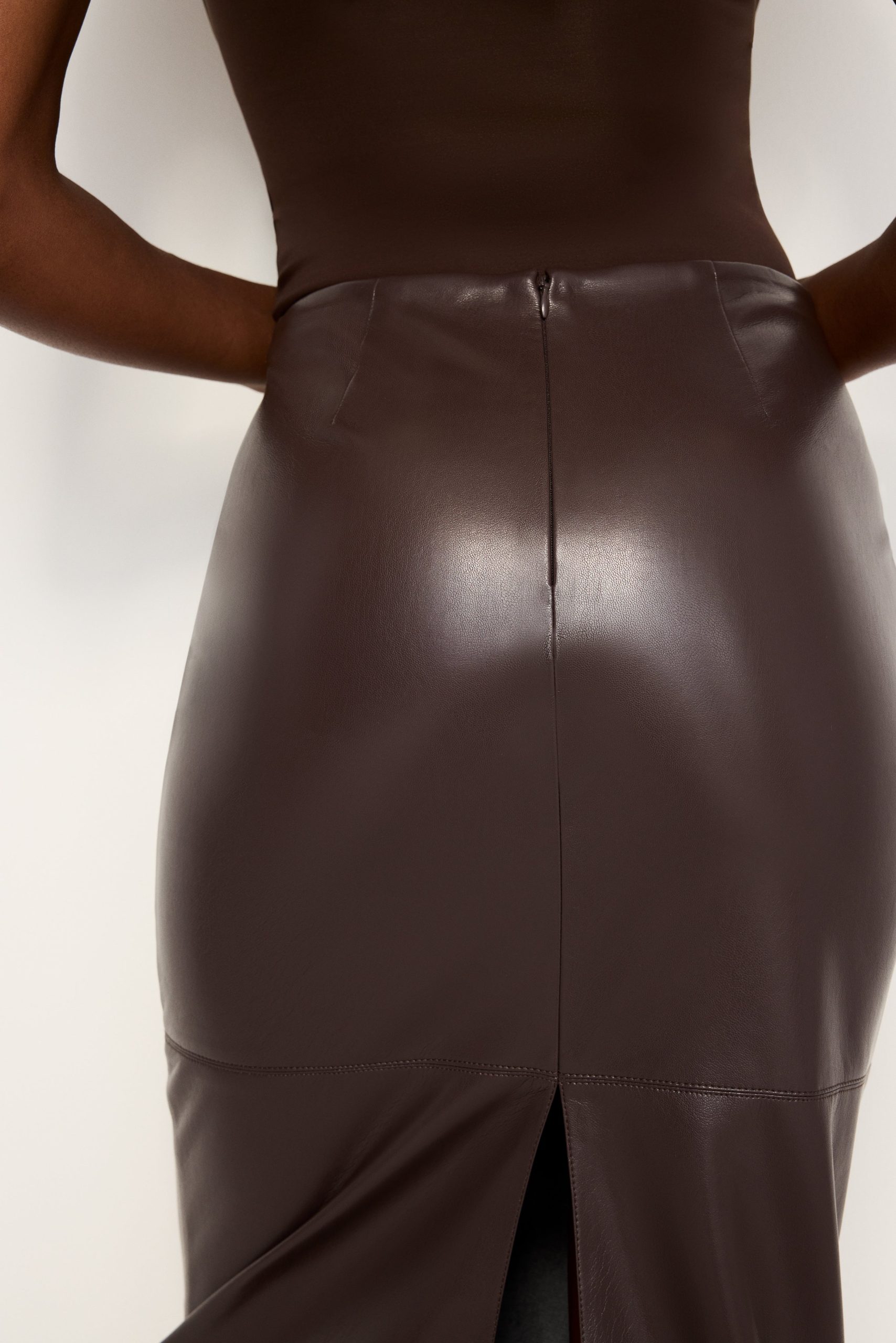 FAUX LEATHER MIDI SKIRT | BARK003 - Image 6