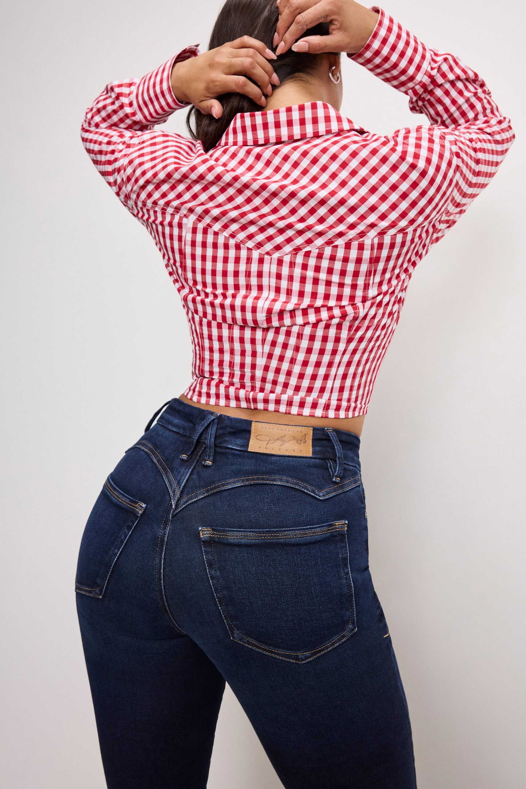 DOLLY COUNTRY CORSET SHIRT | CRIMSON AND WHITE GINGHAM - Image 7