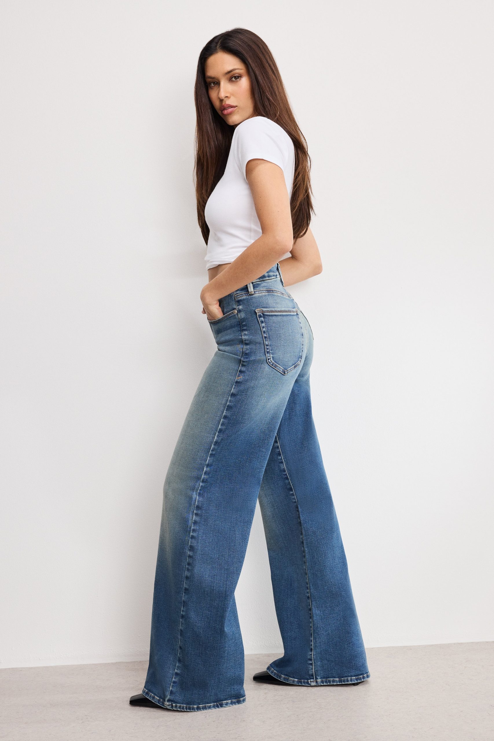 SOFT TECH GOOD WAIST PALAZZO JEANS | INDIGO986 - Image 3