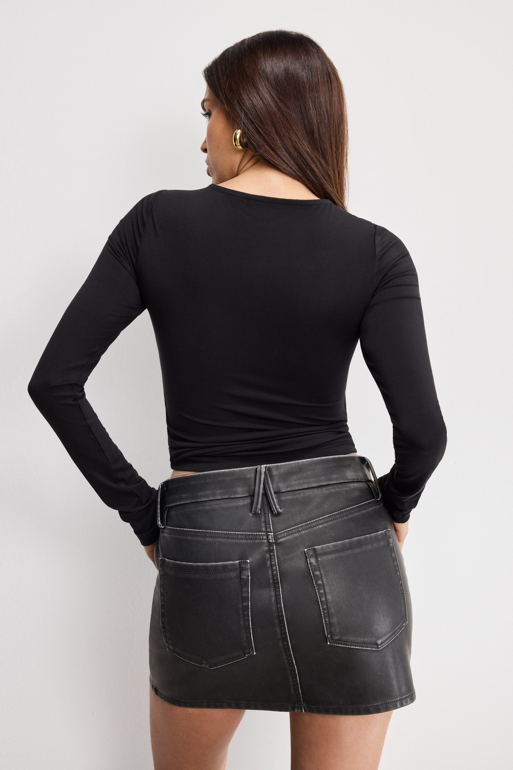 JERSEY U WIRE LONG SLEEVE TOP | BLACK001 - Image 2