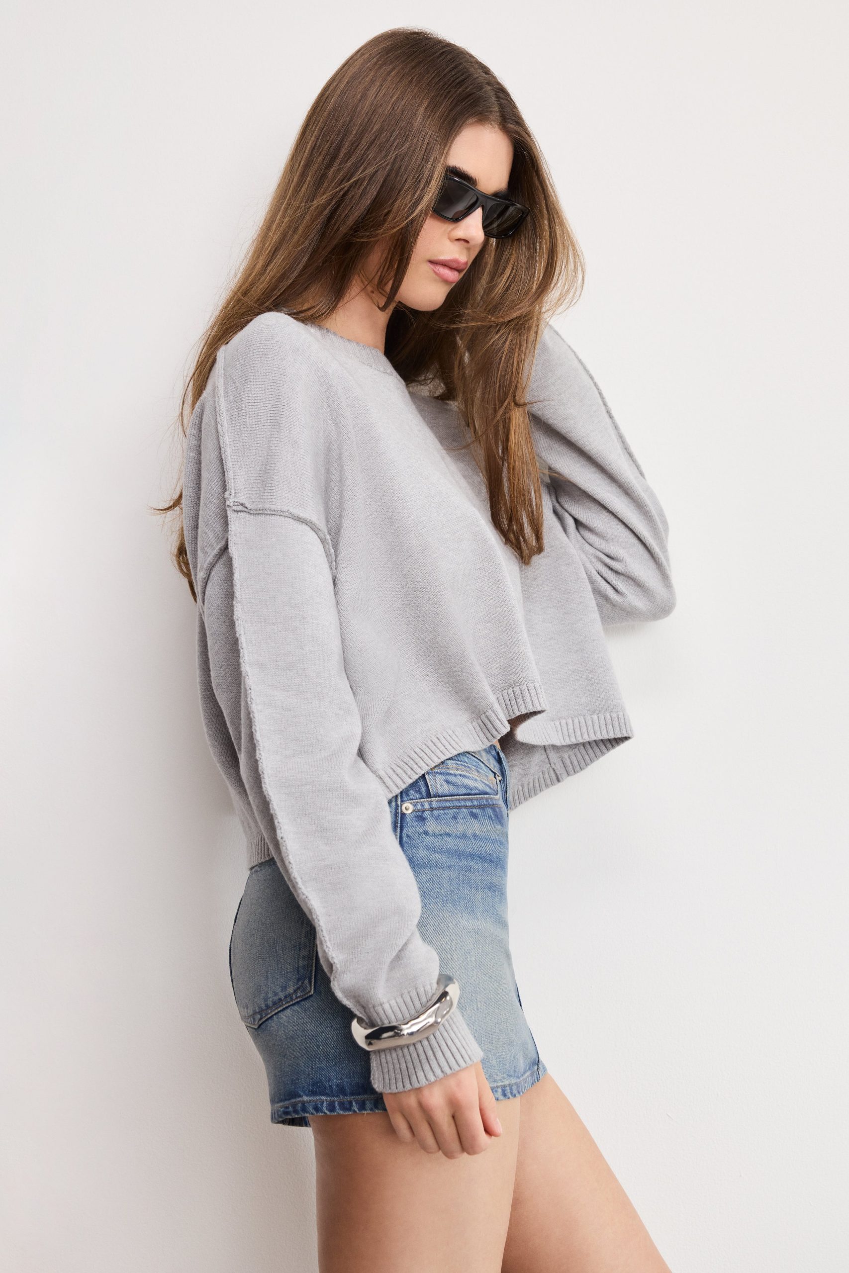 COZY KNIT CREW NECK | MELANGE GREY - Image 2