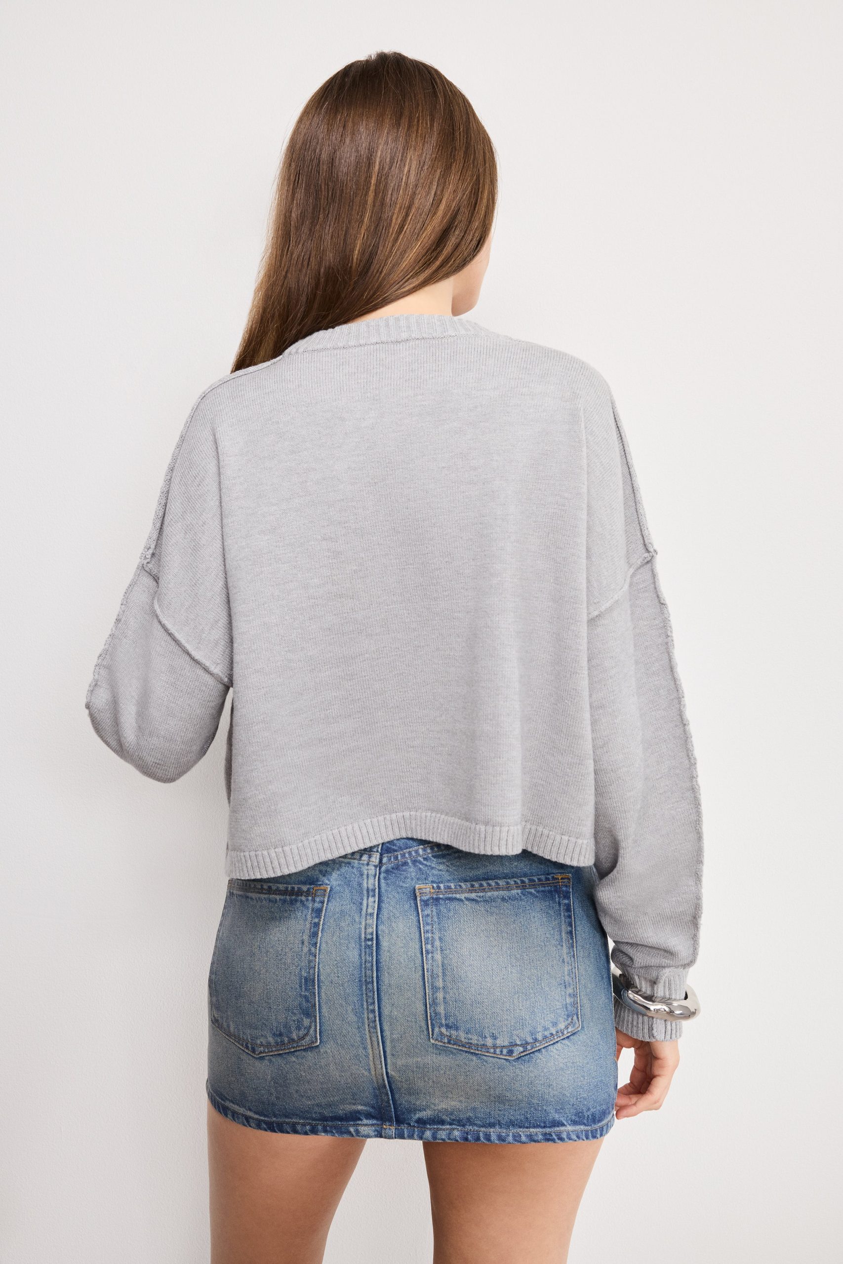 COZY KNIT CREW NECK | MELANGE GREY - Image 4
