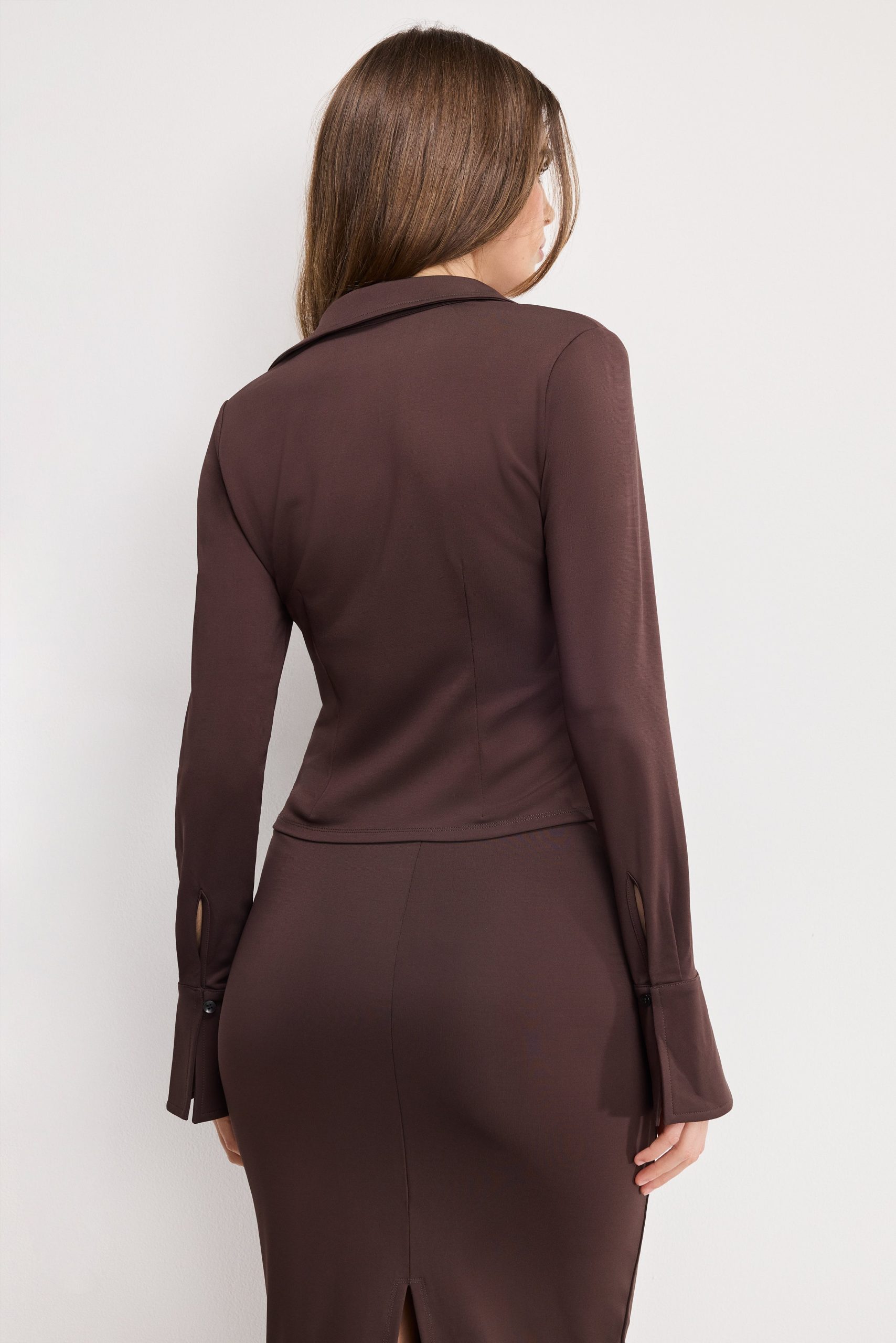 MATTE JERSEY LONG SLEEVE TOP | BARK003 - Image 4
