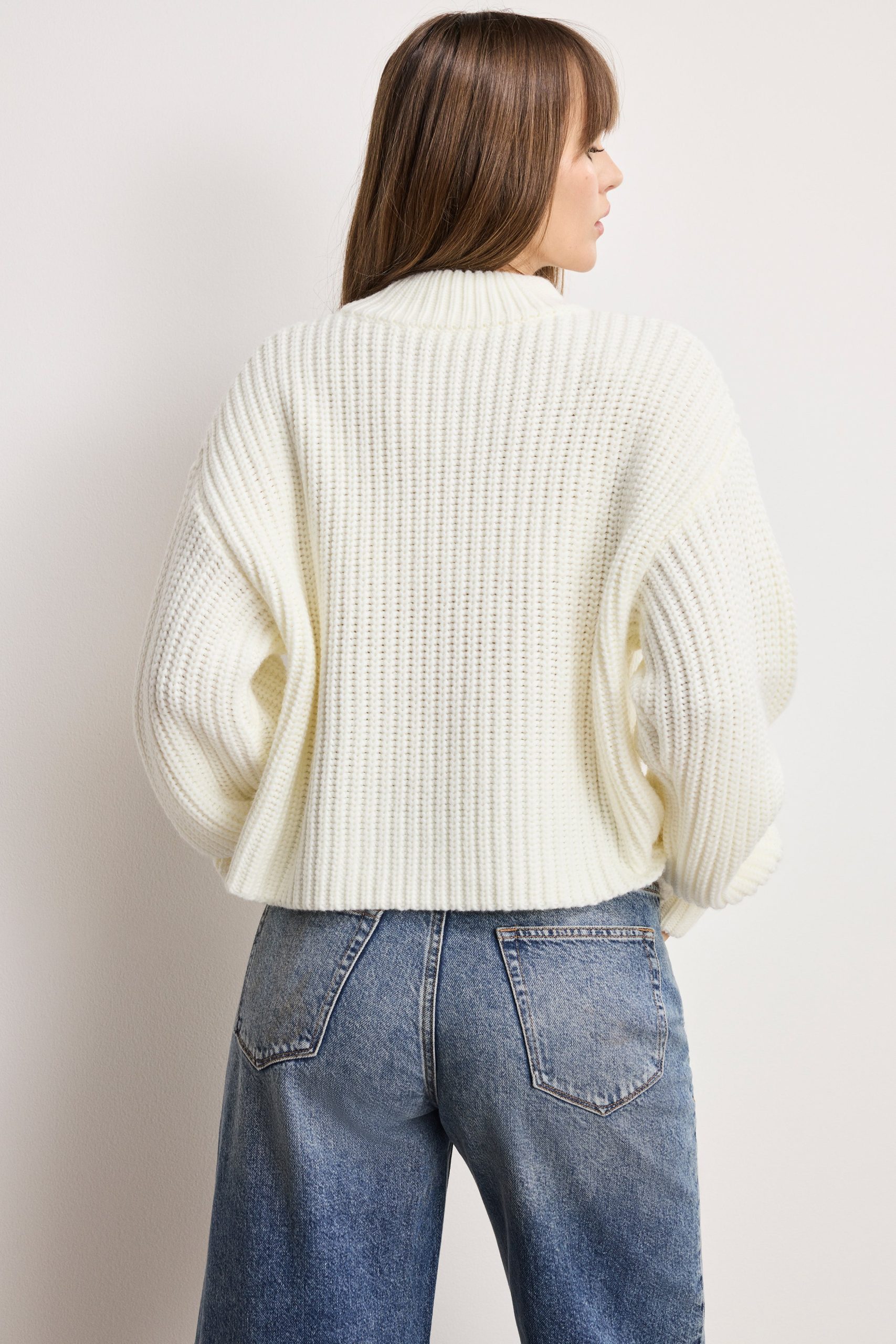 CHUNKY KNIT MOCK NECK SWEATER | IVORY003 - Image 4