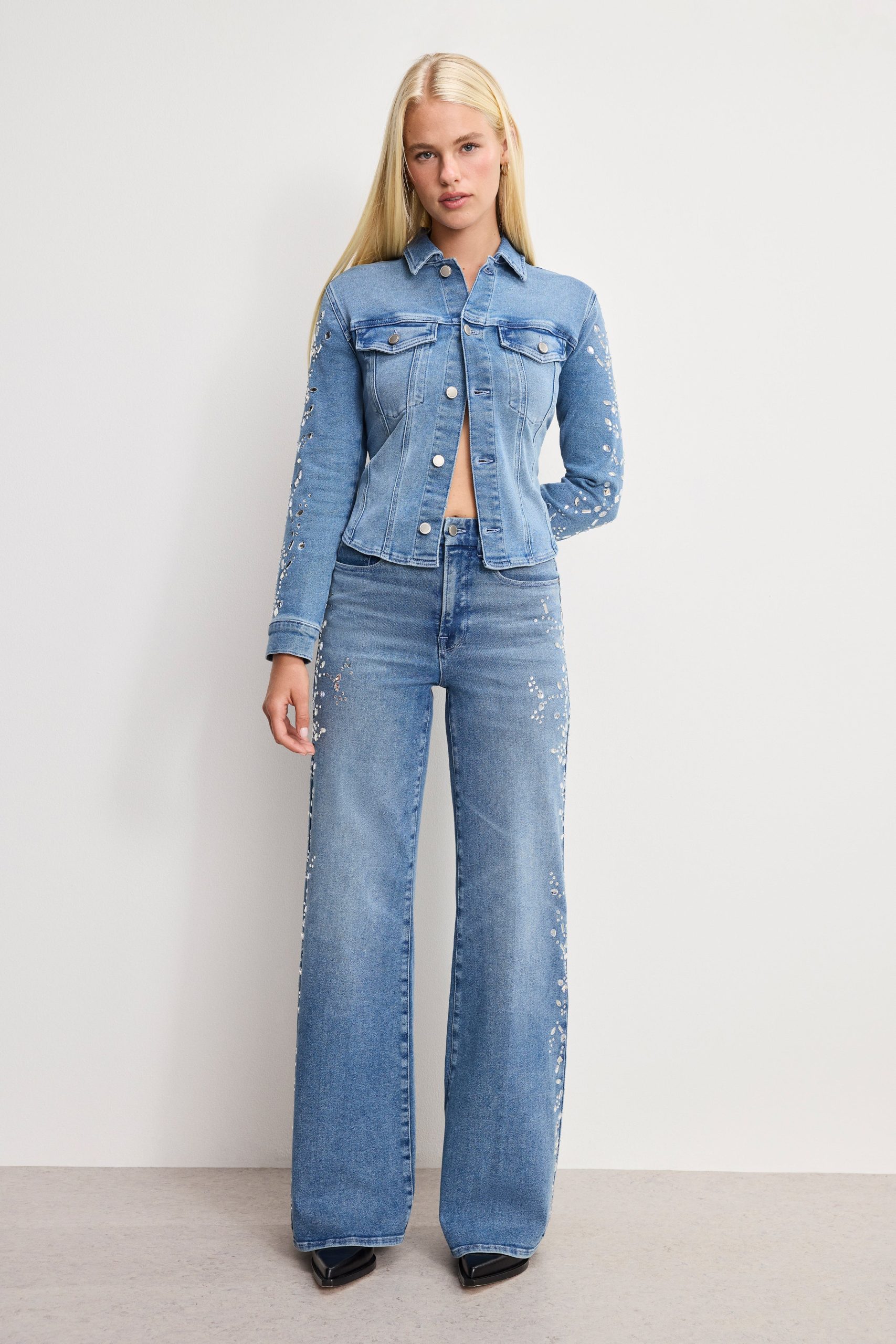DOLLY JOLEANS CRYSTAL WIDE JEANS | INDIGO1089 - Image 4