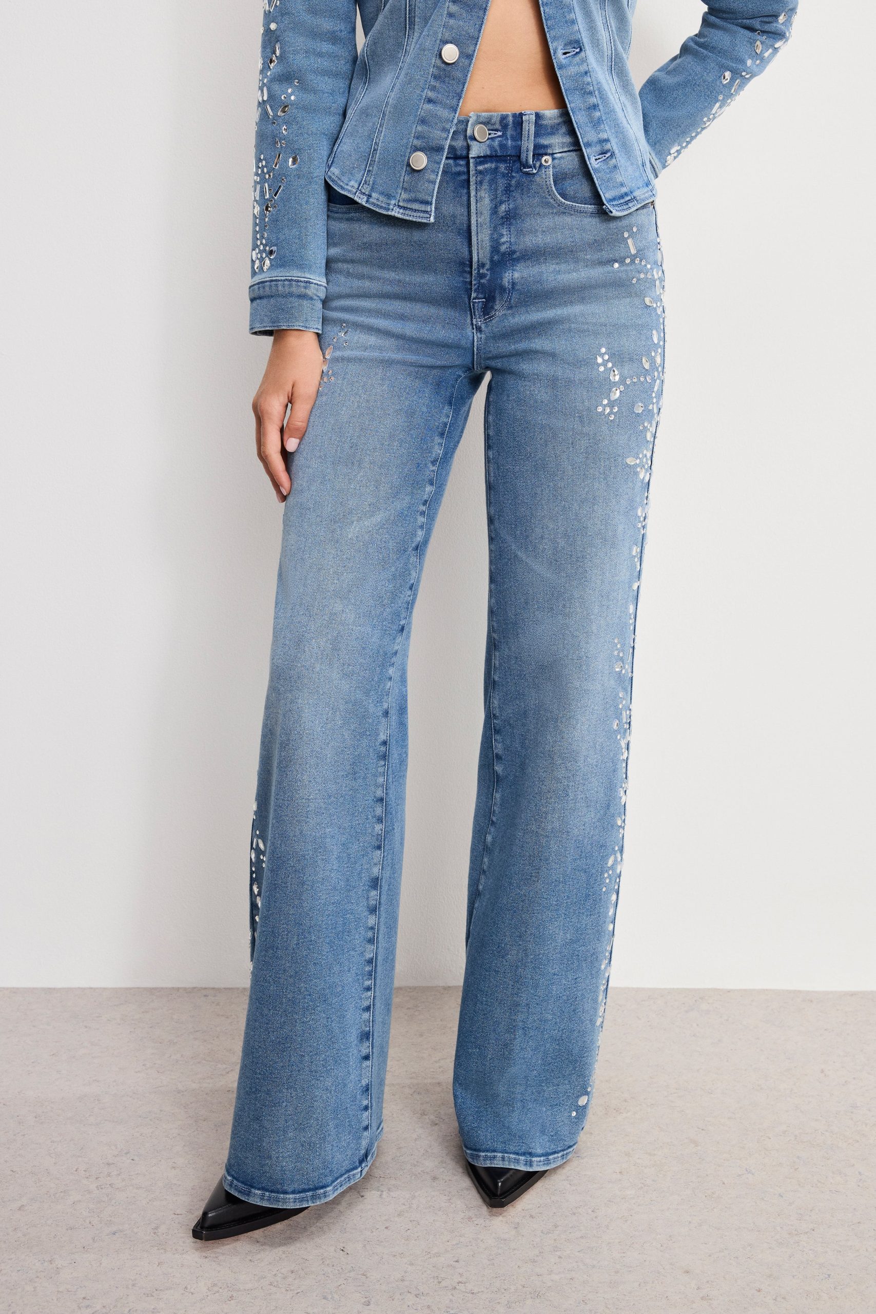 DOLLY JOLEANS CRYSTAL WIDE JEANS | INDIGO1089 - Image 2