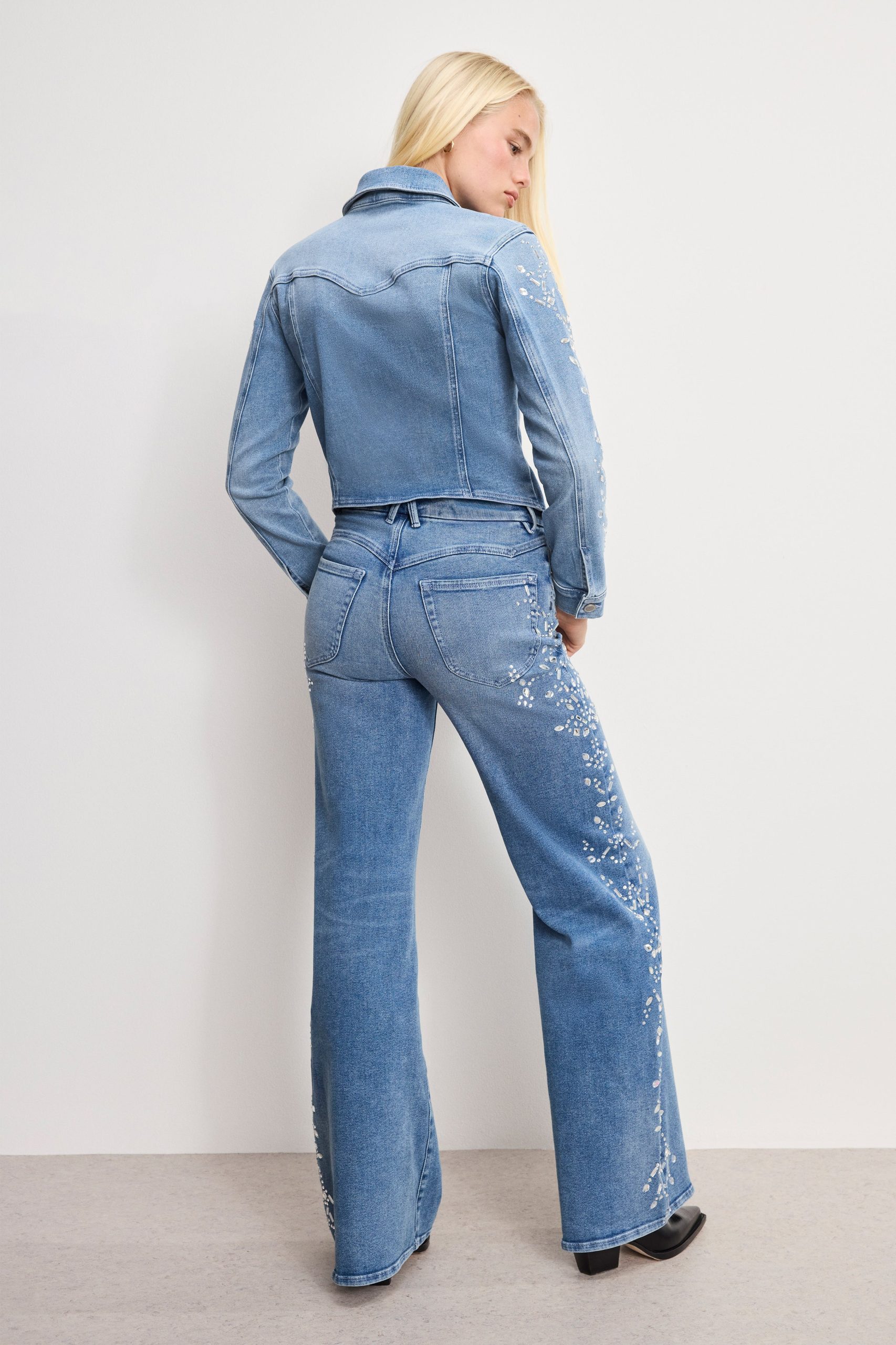 DOLLY JOLEANS CRYSTAL WIDE JEANS | INDIGO1089 - Image 5