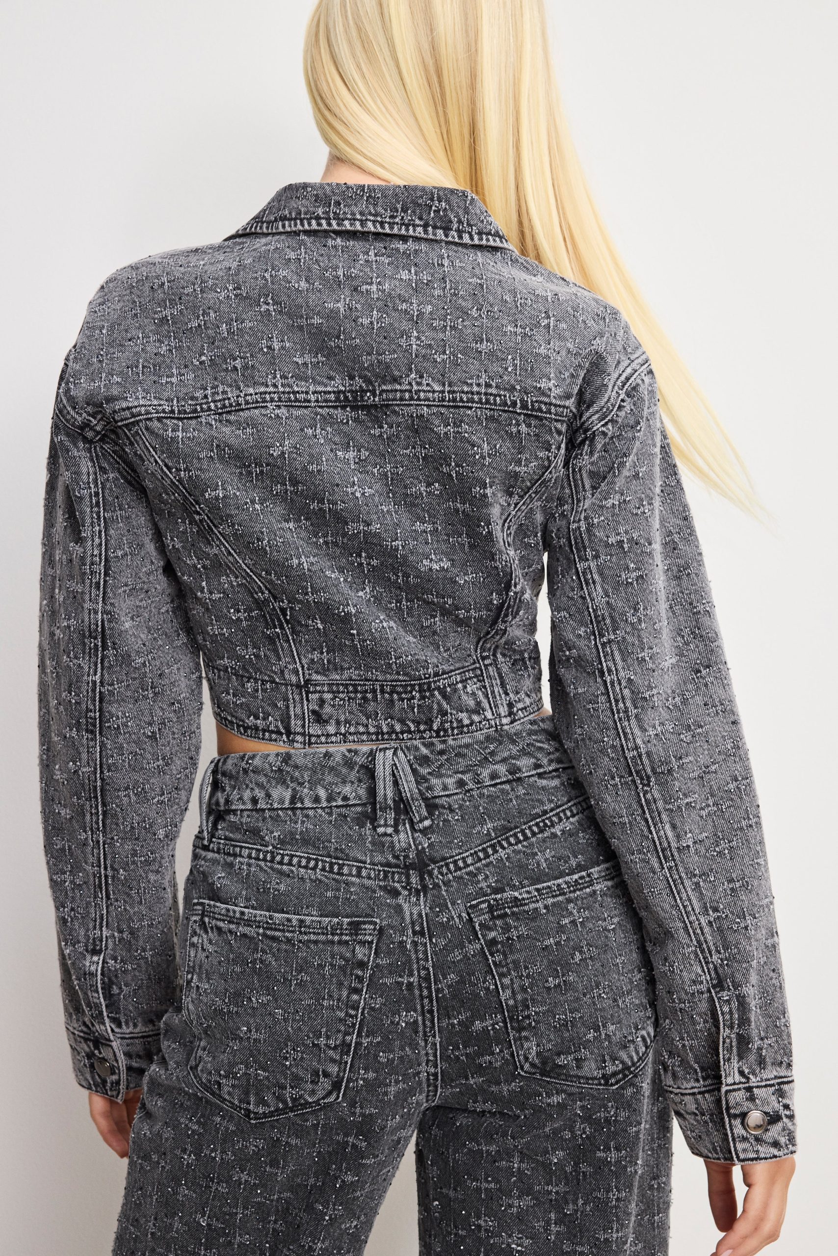 DOLLY CRYSTAL DENIM JACKET | BLACK415 - Image 4
