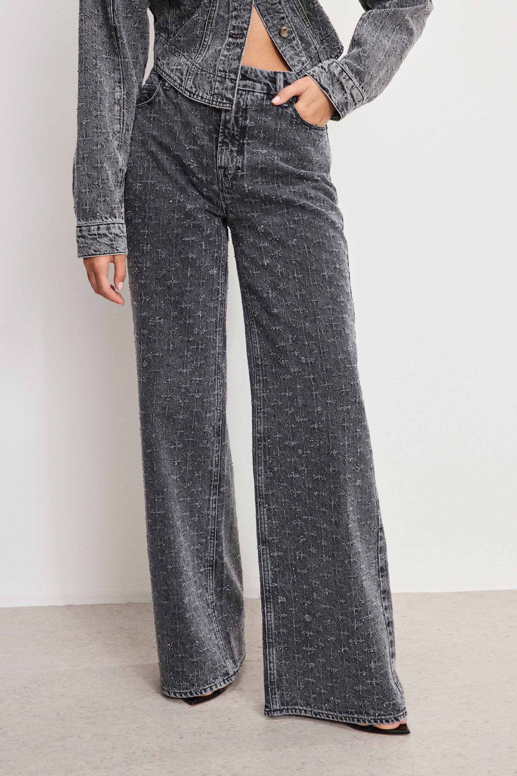 DOLLY JOLEANS CRYSTAL RELAXED JEANS | BLACK415