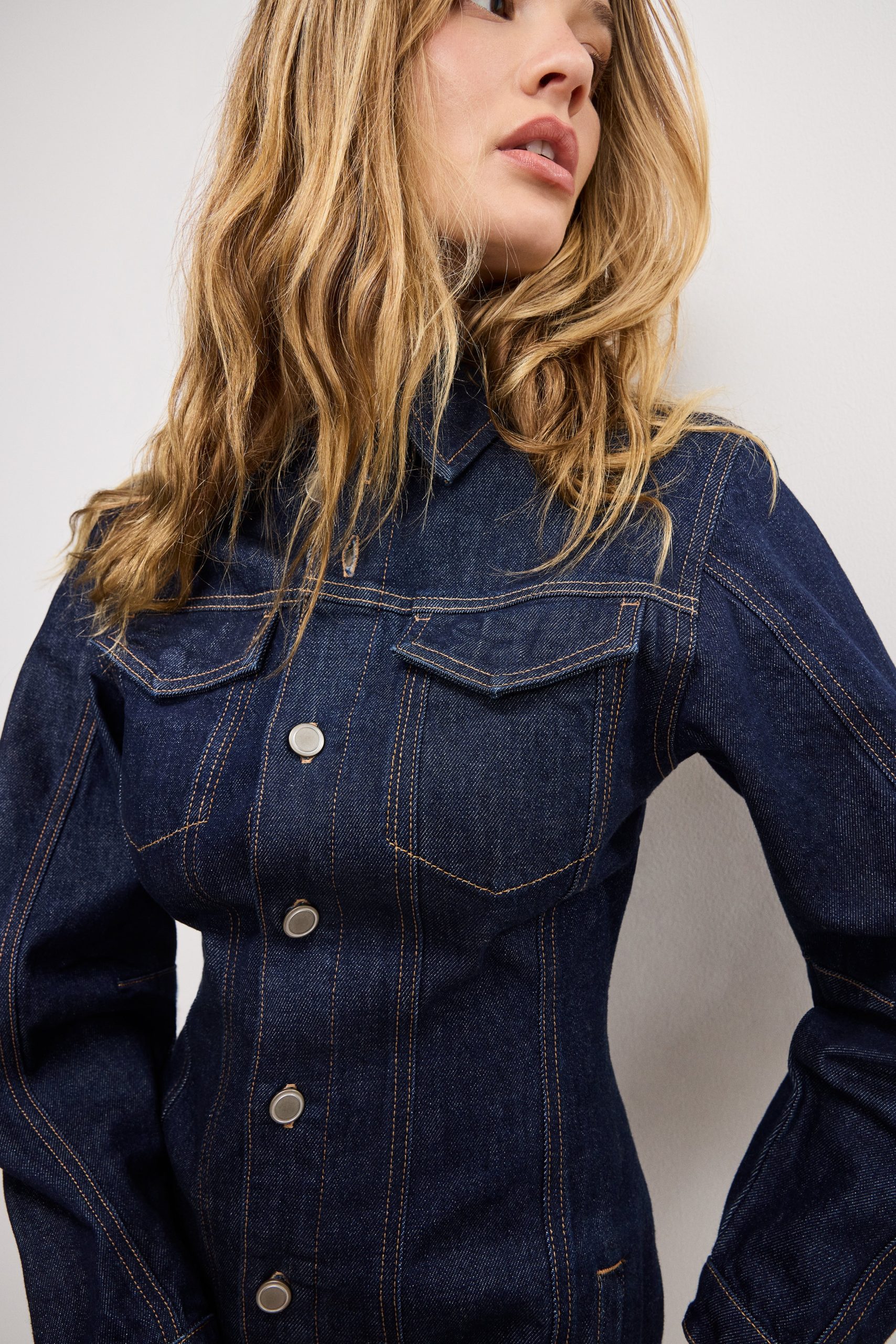 BARREL LONG SLEEVE MINI DRESS | INDIGO982 - Image 2