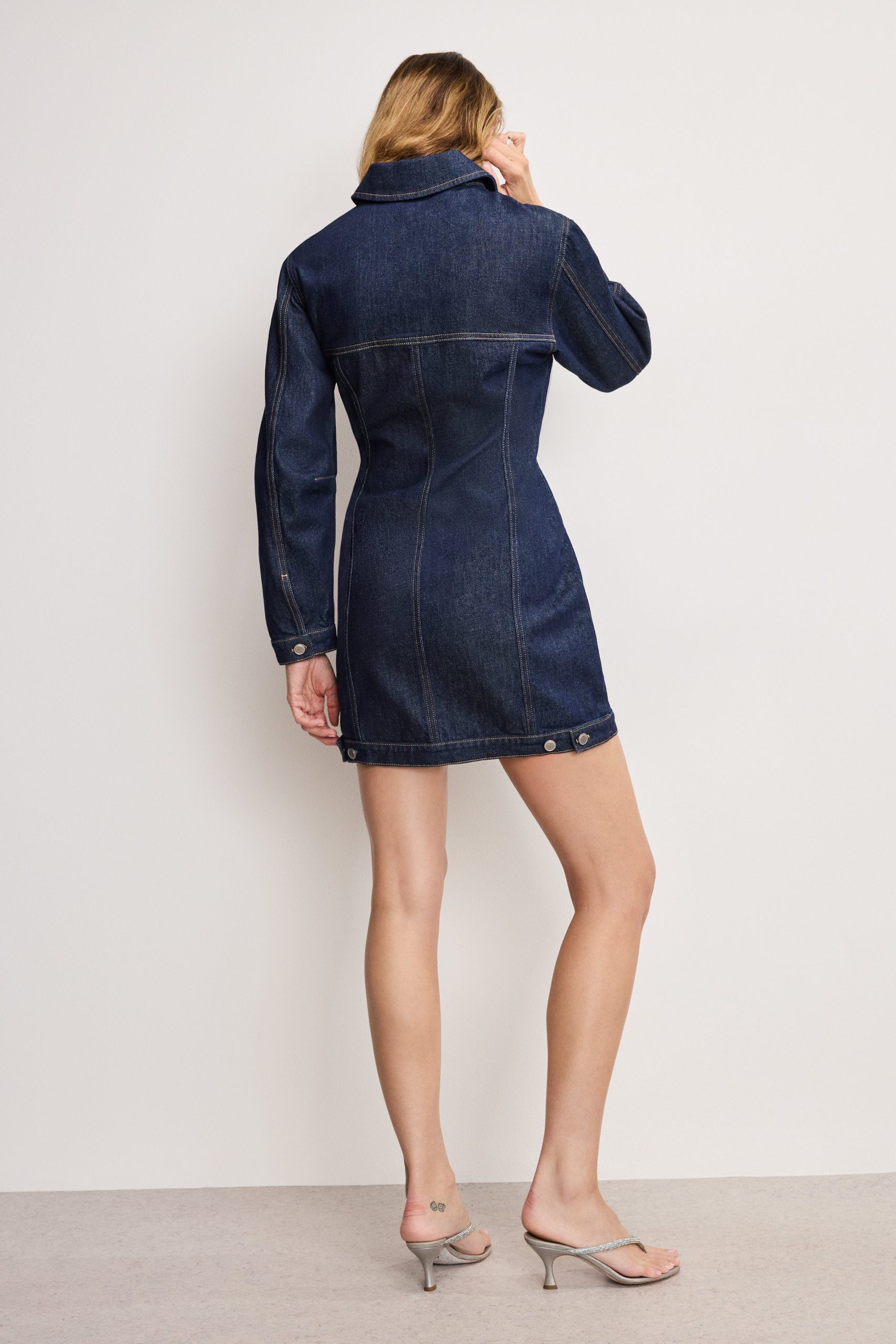 BARREL LONG SLEEVE MINI DRESS | INDIGO982 - Image 4