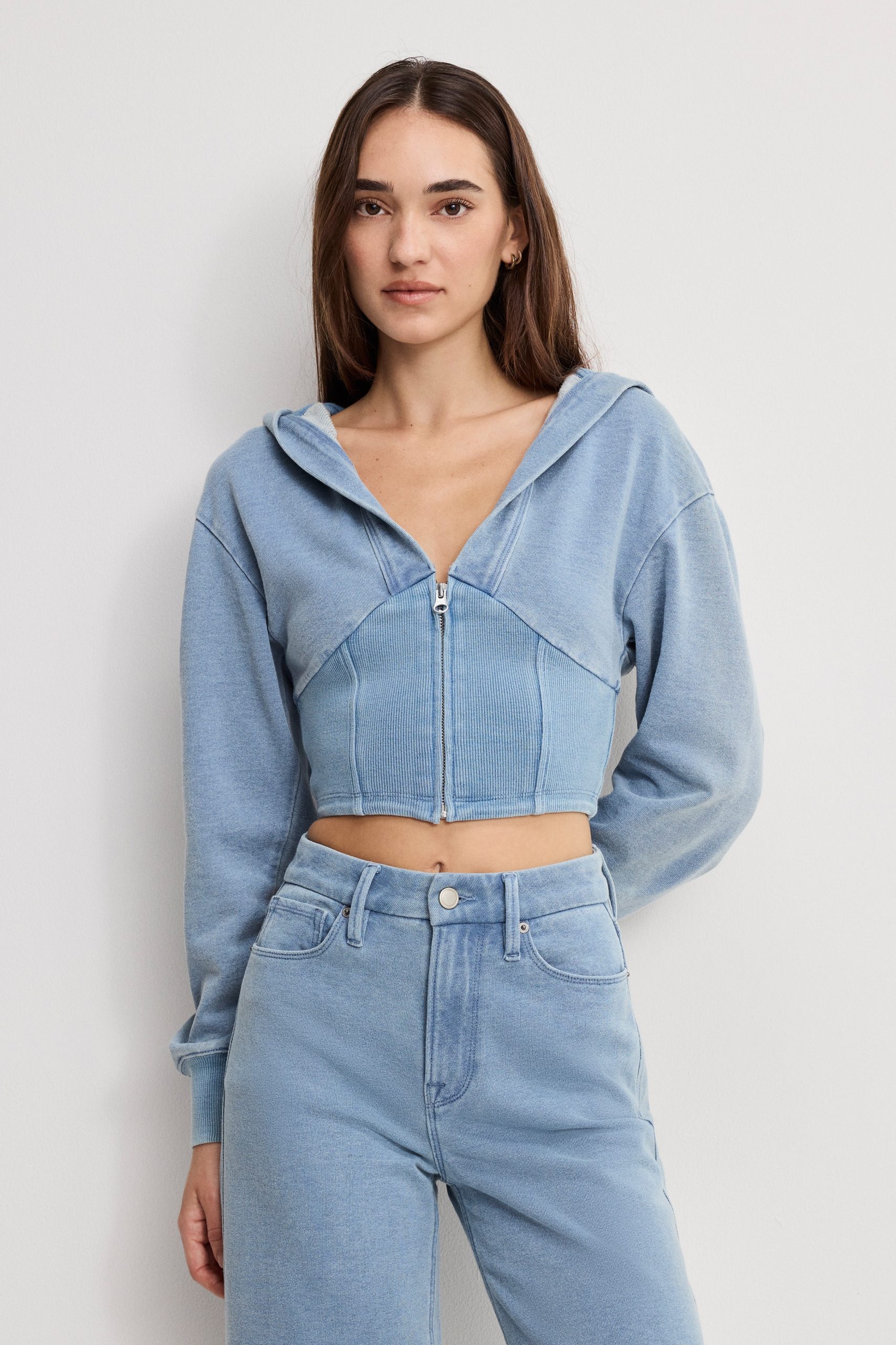 JEANIUS ZIP UP HOODIE | INDIGO1157