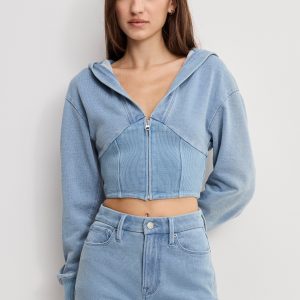 JEANIUS ZIP UP HOODIE | INDIGO1157