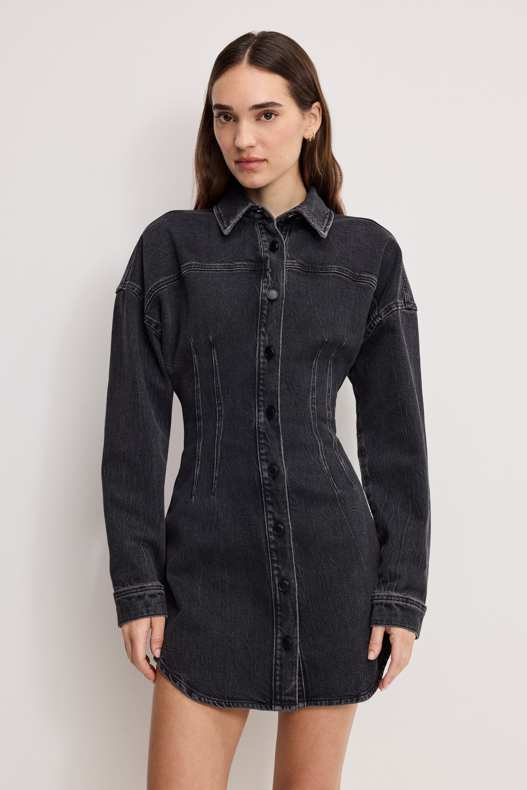 SHAPED DENIM DRESS | K418
