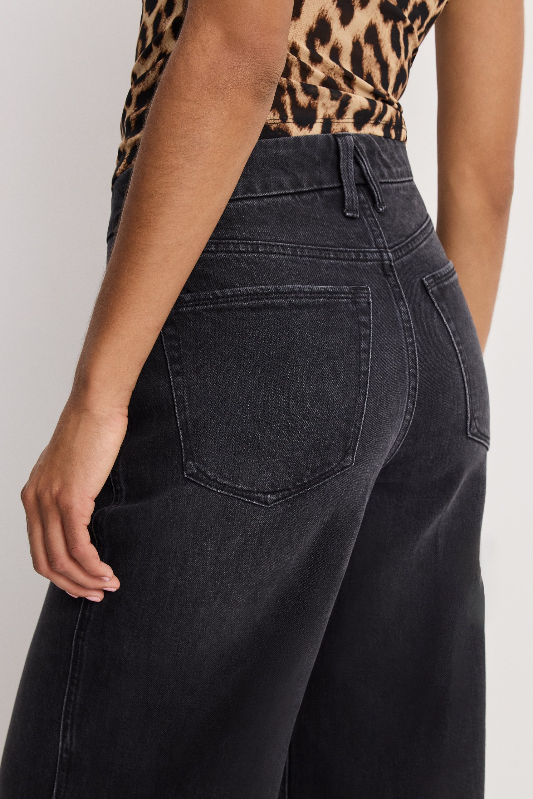 GOOD SKATE CROPPED WIDE JEANS | BLACK407 - Image 4