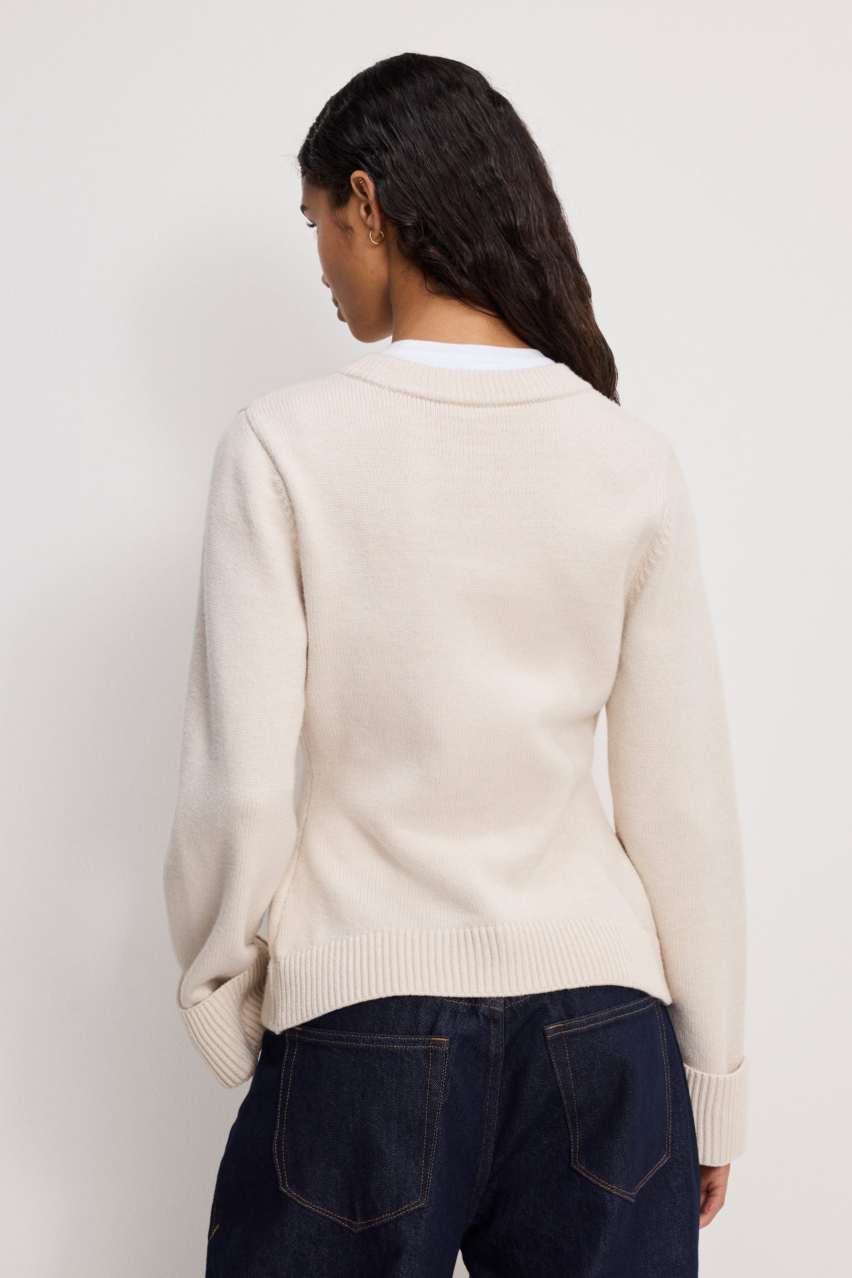 BUTTON FRONT KNIT CARDIGAN | VANILLA001 - Image 3