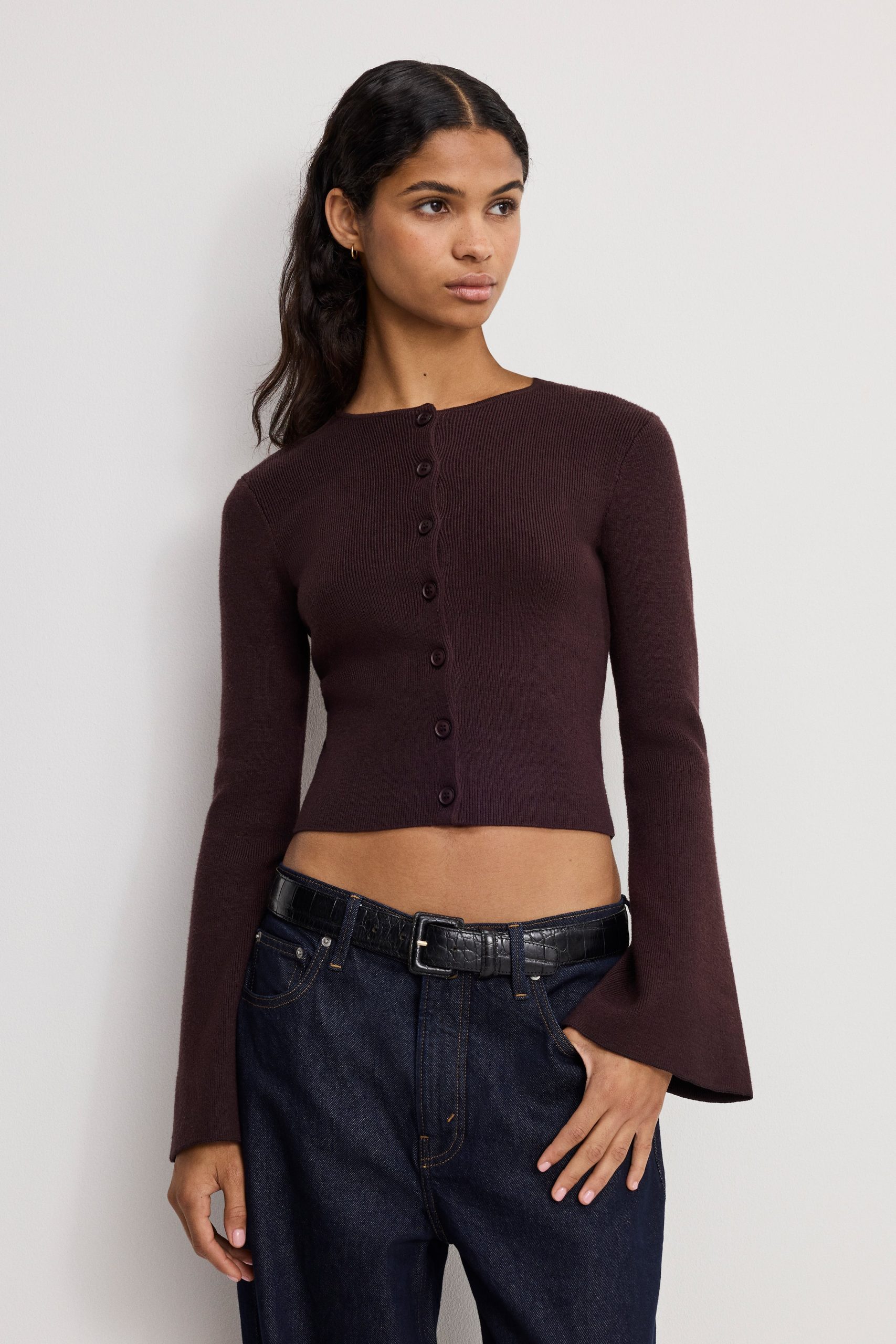 BELL SLEEVE KNIT CARDIGAN | BARK003 - Image 2