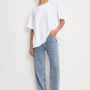 GOOD SKATE WIDE CRYSTAL JEANS | INDIGO1070