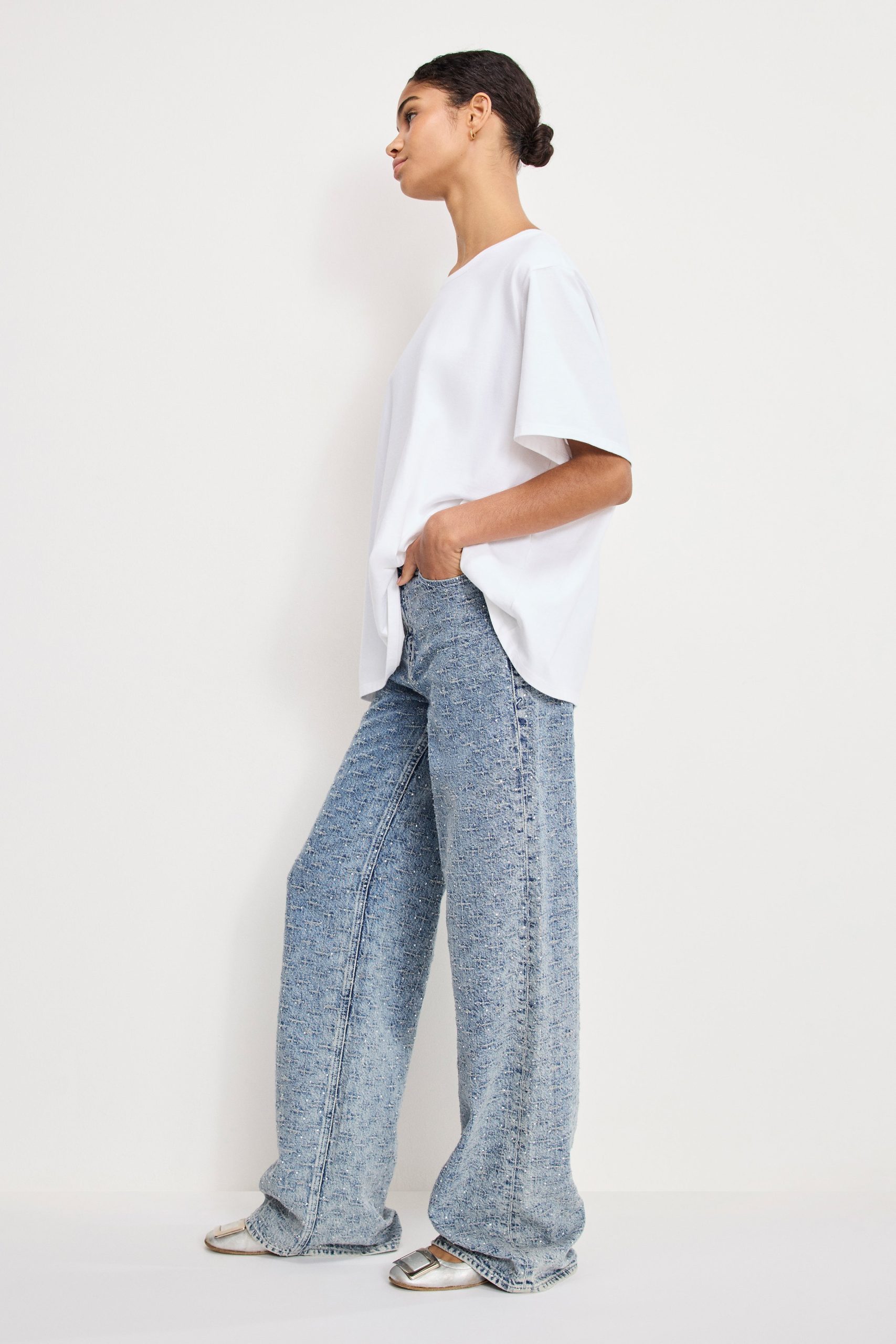 GOOD SKATE WIDE CRYSTAL JEANS | INDIGO1070 - Image 2