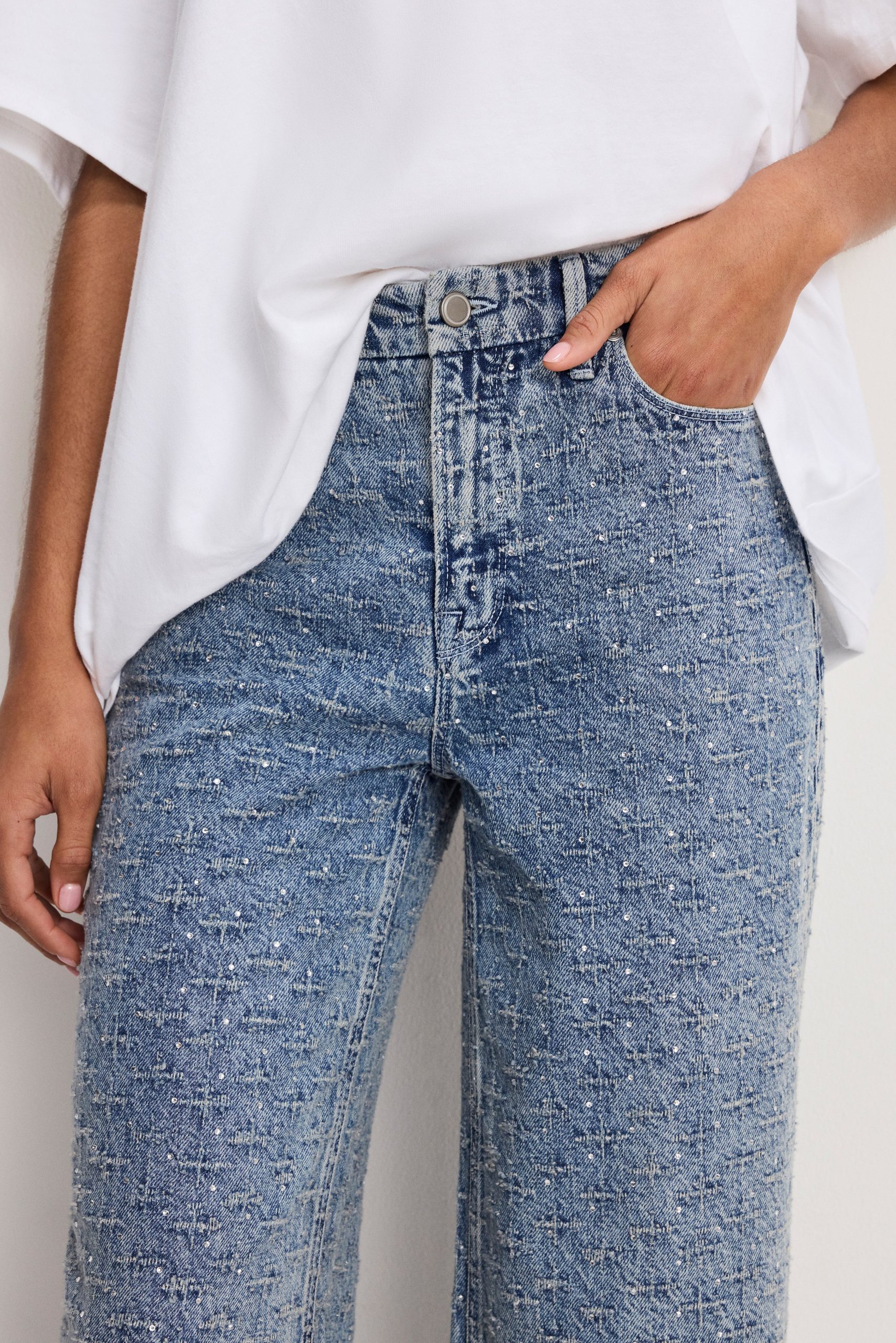 GOOD SKATE WIDE CRYSTAL JEANS | INDIGO1070 - Image 4
