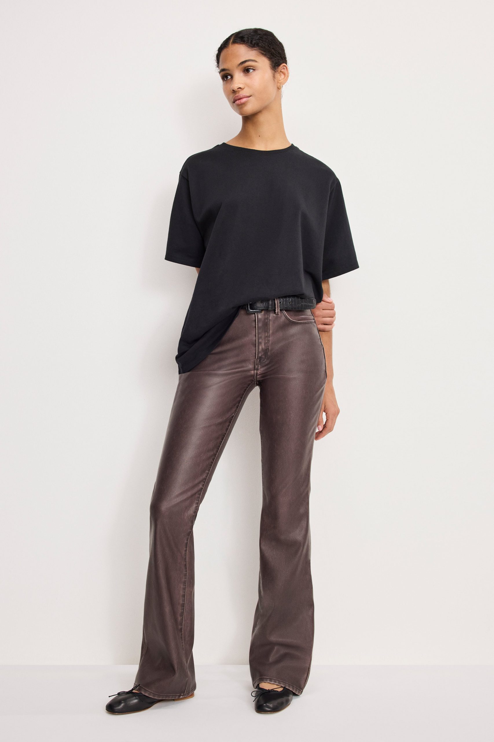 GOOD CLASSIC BOOTCUT FAUX LEATHER PANTS | VAMP001