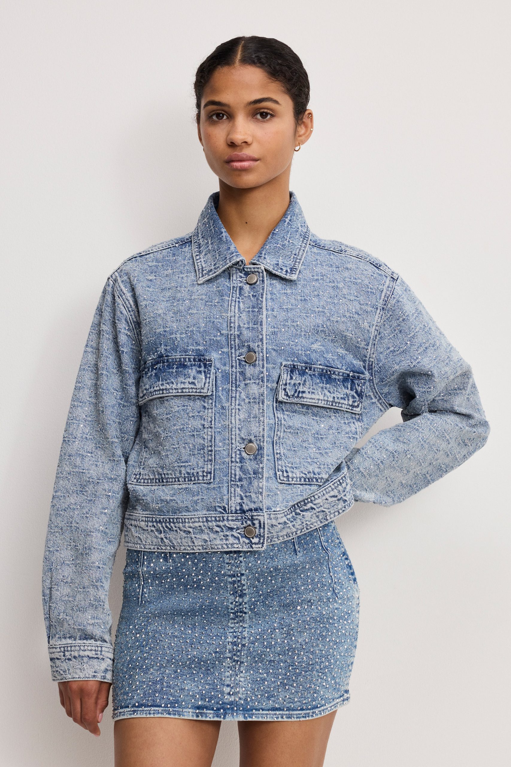 CRYSTAL DENIM JACKET | INDIGO1070 - Image 2