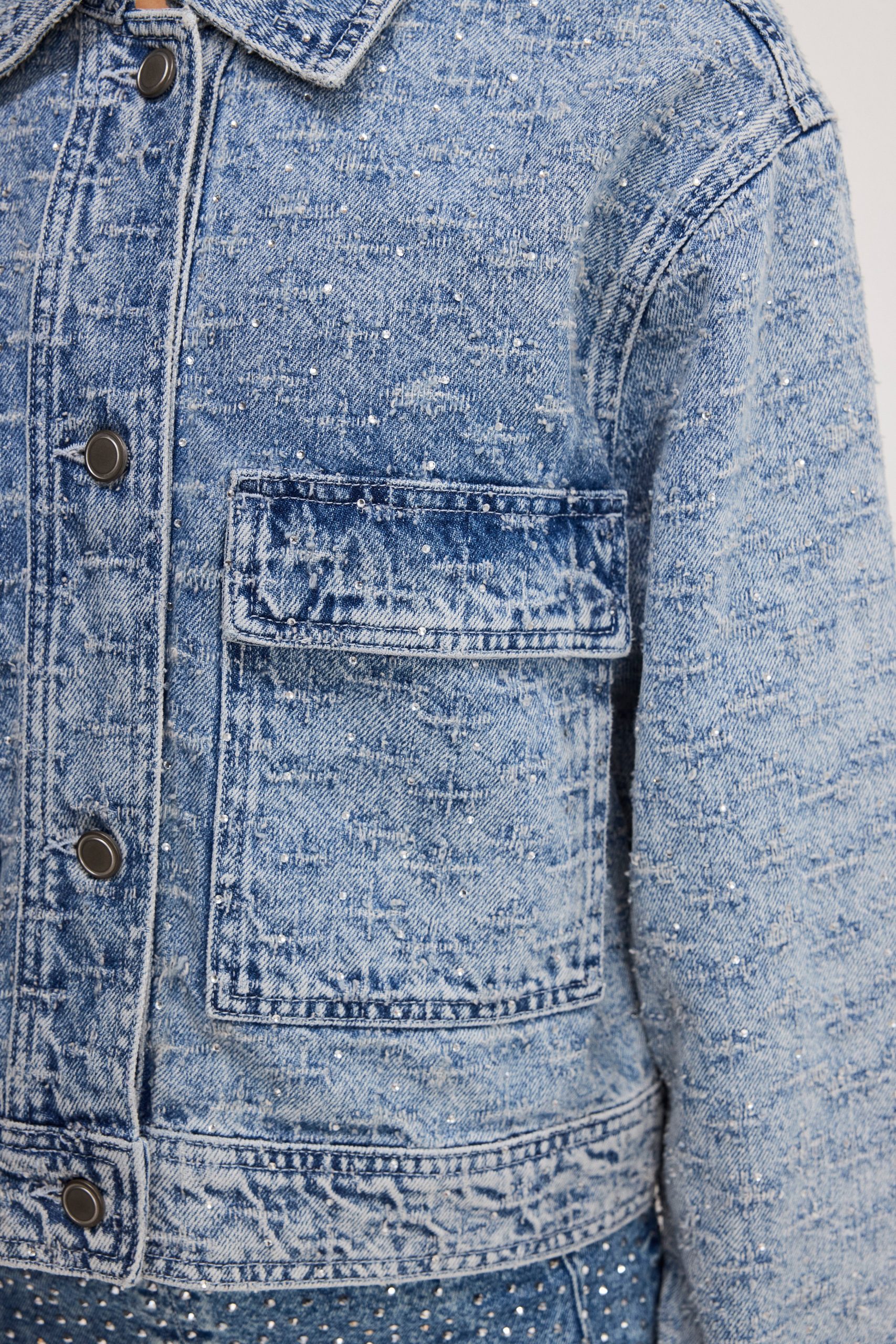 CRYSTAL DENIM JACKET | INDIGO1070 - Image 4