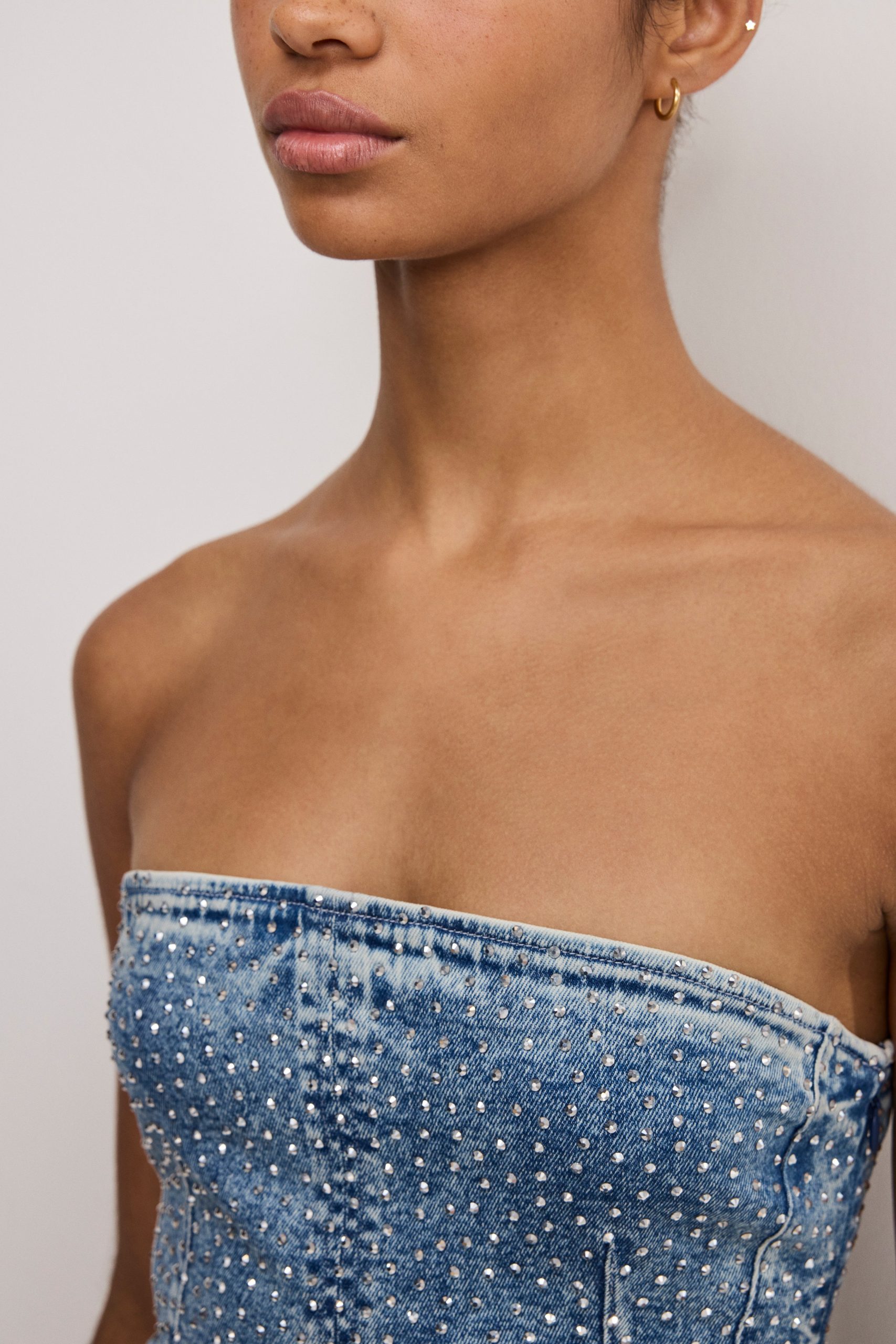 CRYSTAL STRAPLESS MINI DRESS | INDIGO1097 - Image 4