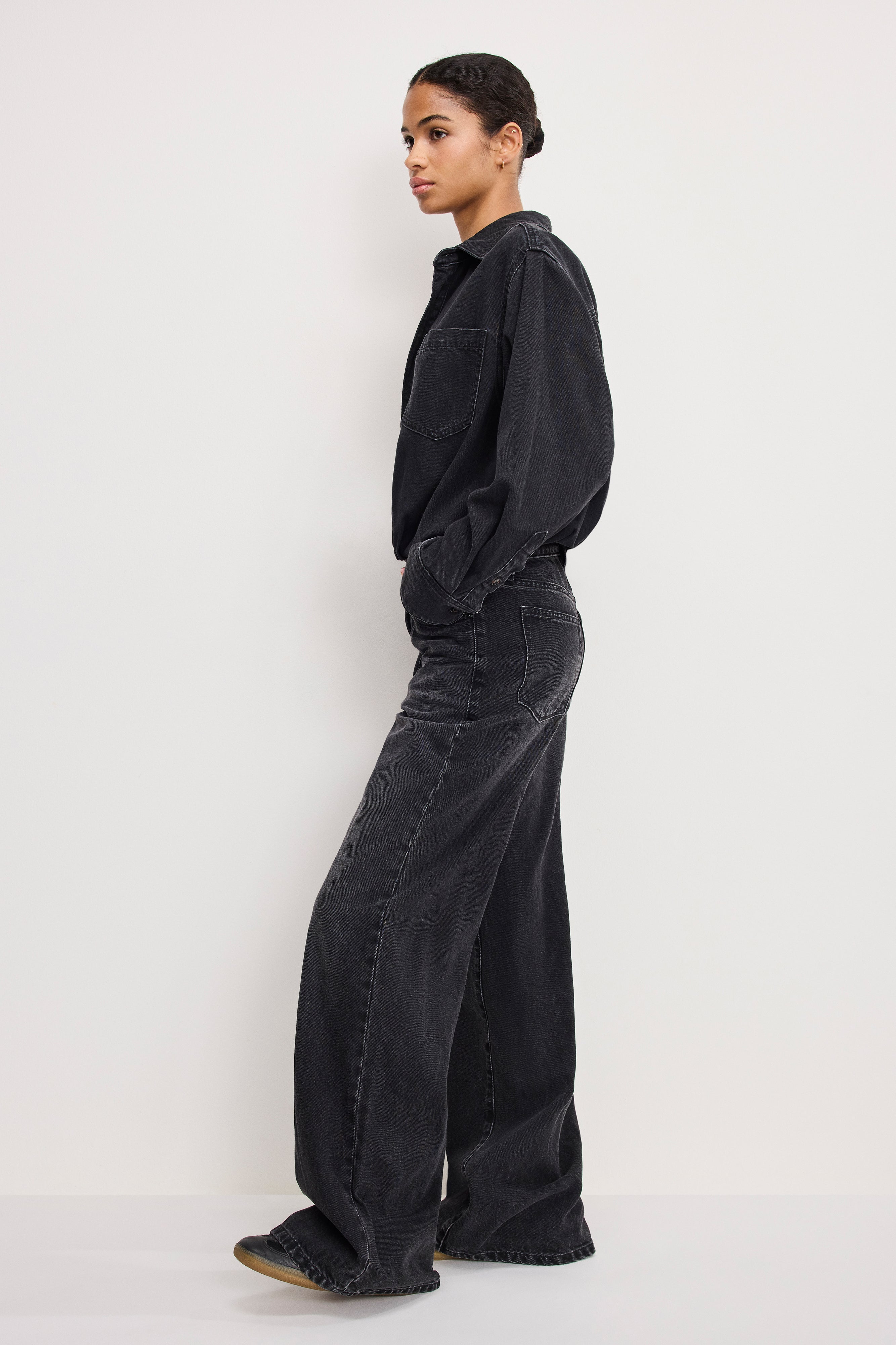DENIM SHIRT JUMPSUIT | BLACK389 - Image 2