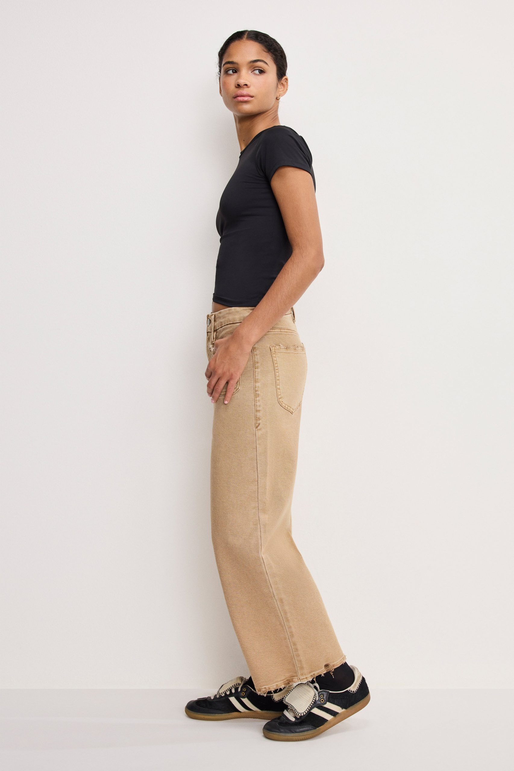 PALAZZO CROPPED PANTS | GOOD KHAKI001 - Image 2