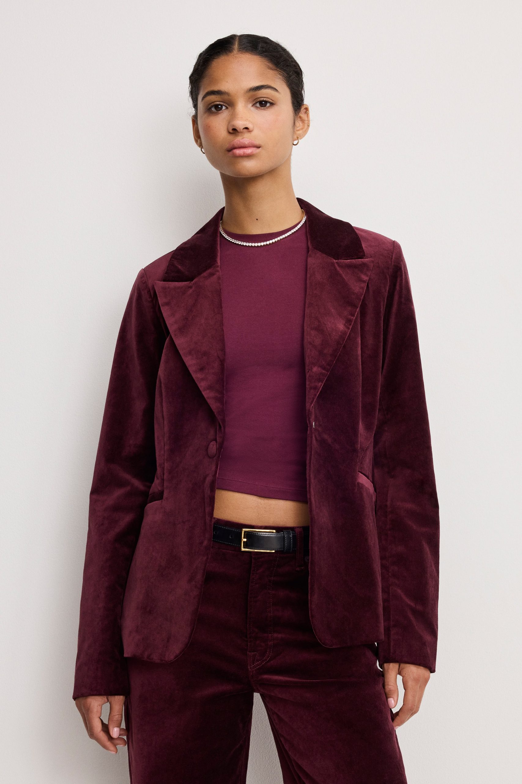 VELVET SCULPTED BLAZER | FIG007 - Image 2