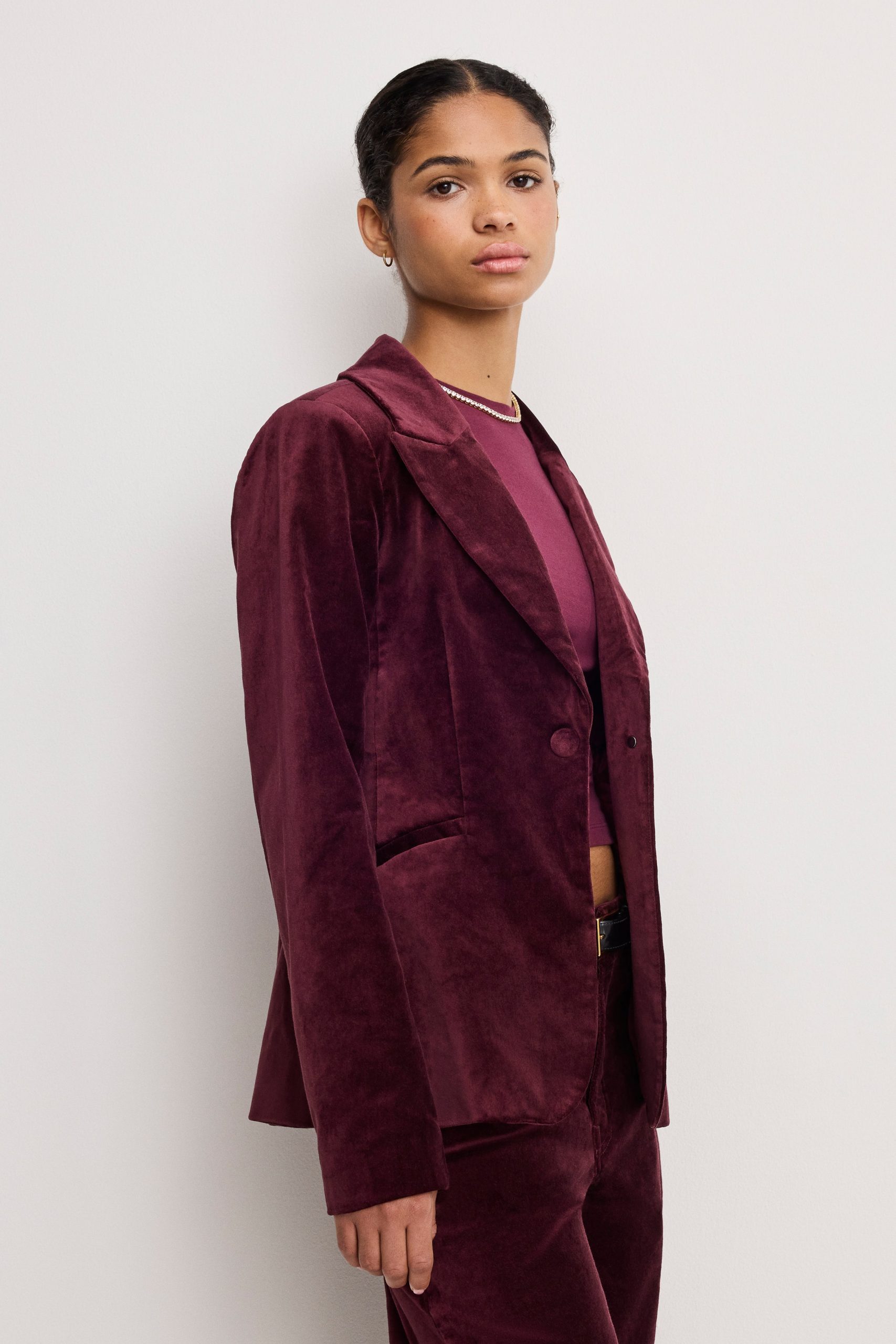 VELVET SCULPTED BLAZER | FIG007 - Image 3