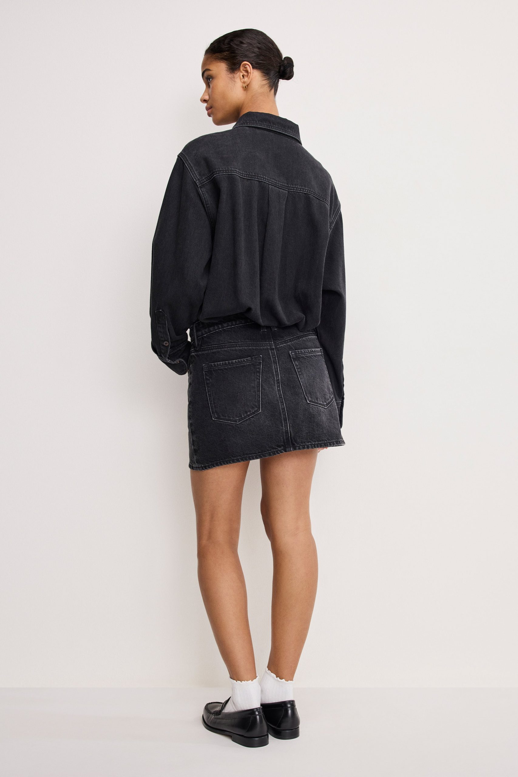 DENIM SHIRT DRESS | BLACK389 - Image 3