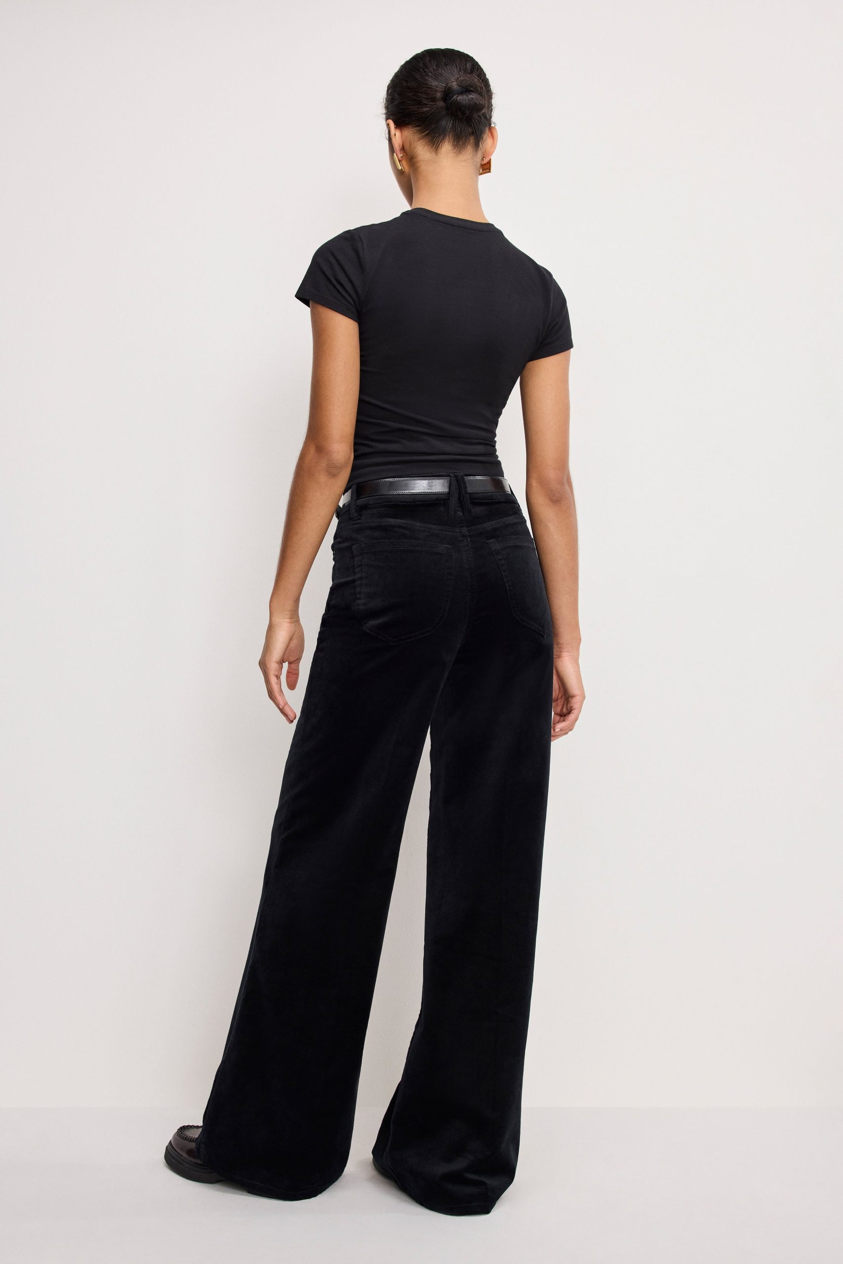 VELVET GOOD WAIST PALAZZO PANTS | BLACK001 - Image 3