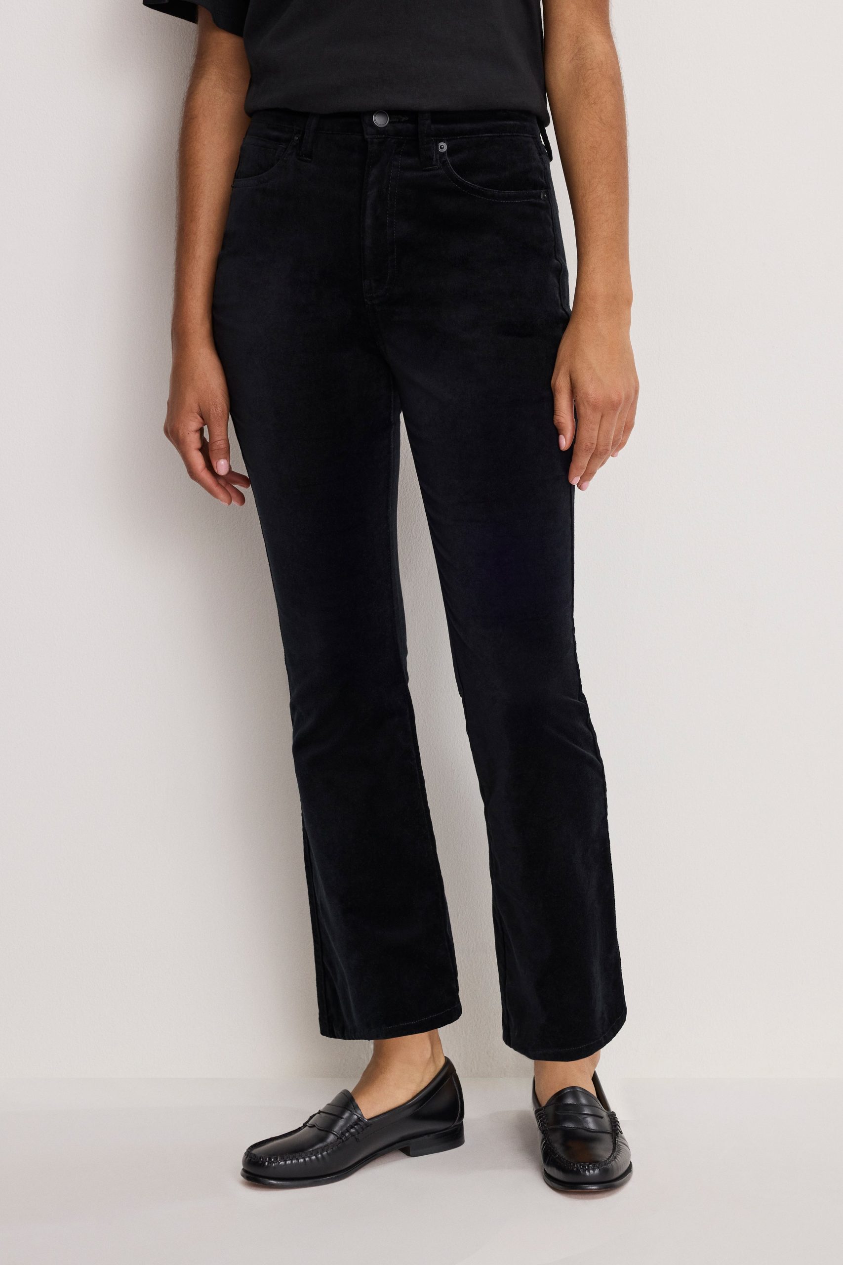 VELVET GOOD HIGH RISE KICK FLARE PANTS | BLACK001 - Image 4