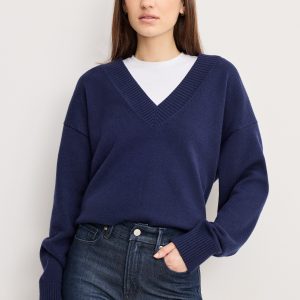 DEEP V KNIT SWEATER | HORIZON INK
