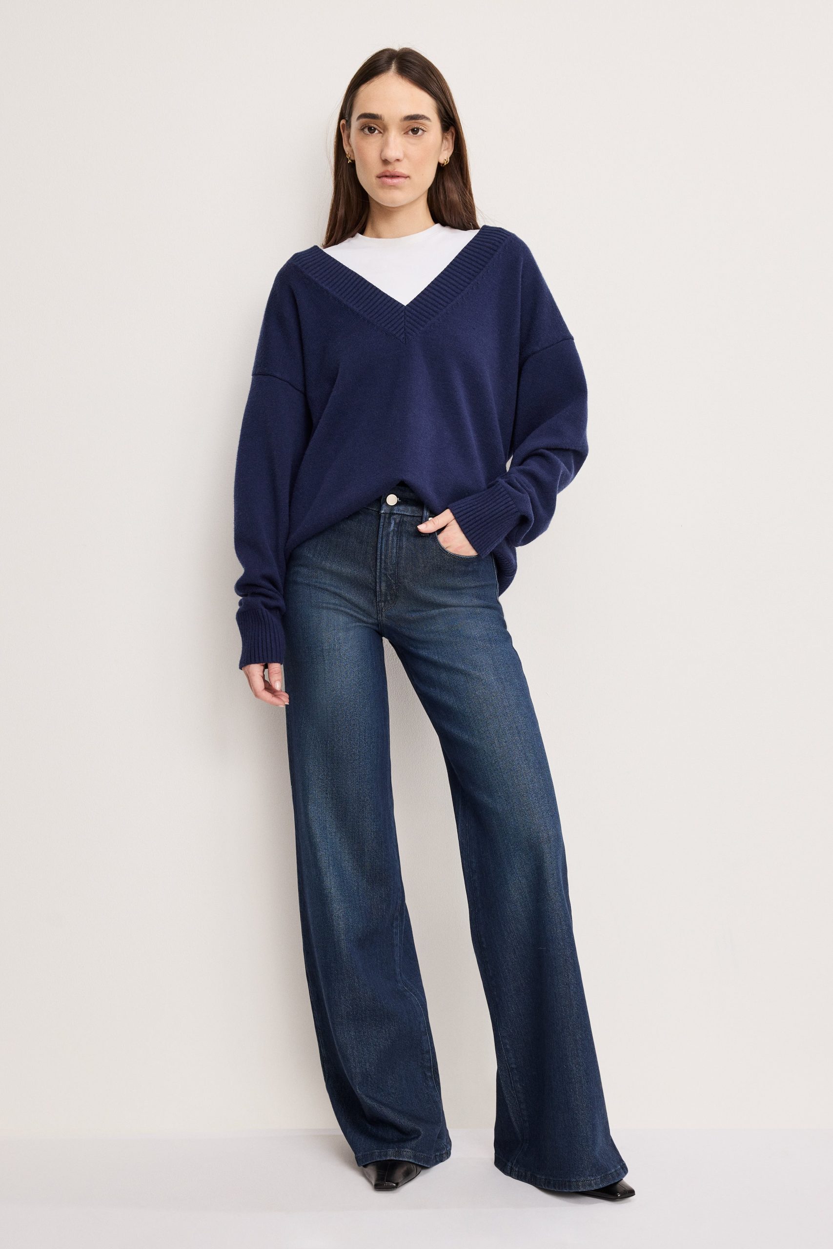 SOFT TECH GOOD WAIST PALAZZO JEANS | INDIGO501
