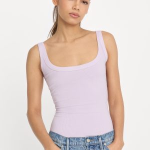 MODAL RIB TANK BODYSUIT | LIGHT LILAC