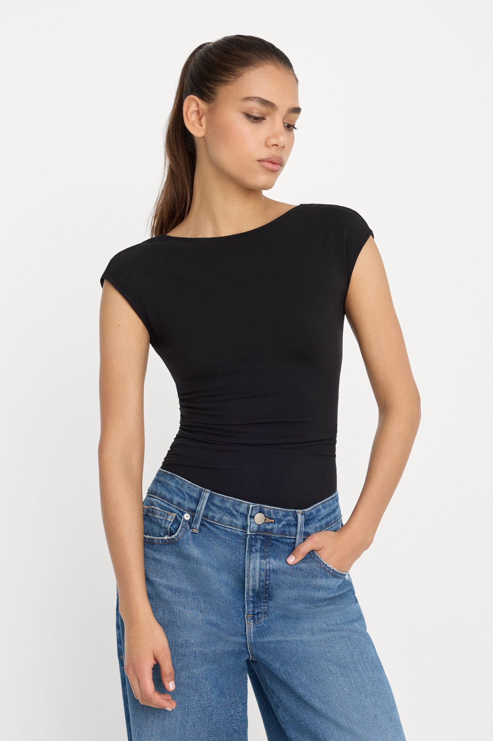 SUPER STRETCH OPEN BACK BODY SUIT | BLACK001 - Image 3
