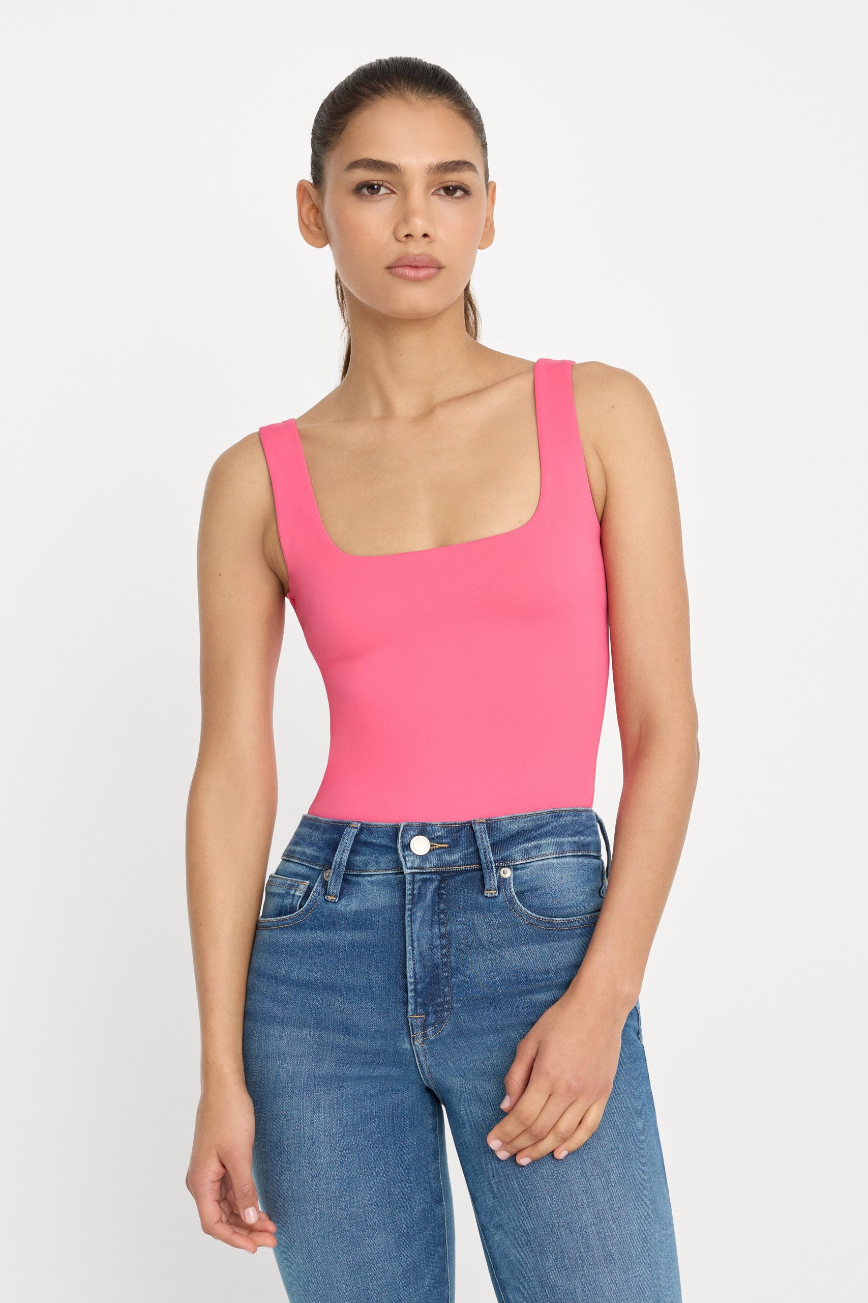 SCULPTING MODERN TANK BODYSUIT | STRAWBERRY PINK - Image 3