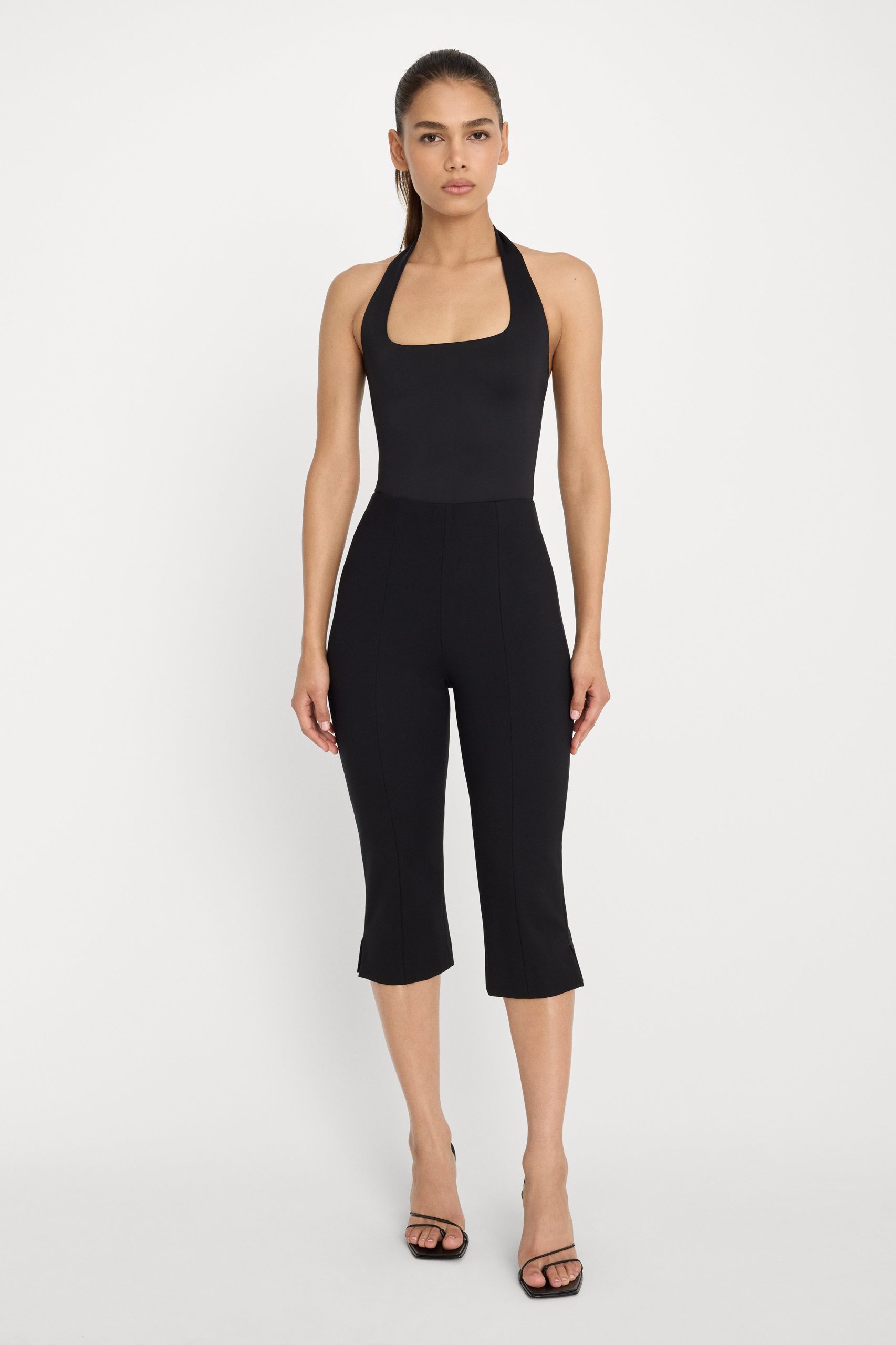 SCULPTING HALTER SQUARE NECK BODYSUIT| BLACK001 - Image 3