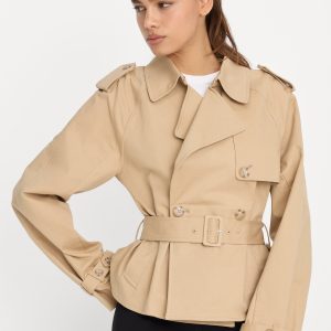 THE CROPPED TRENCH JACKET | SANDY FAWN