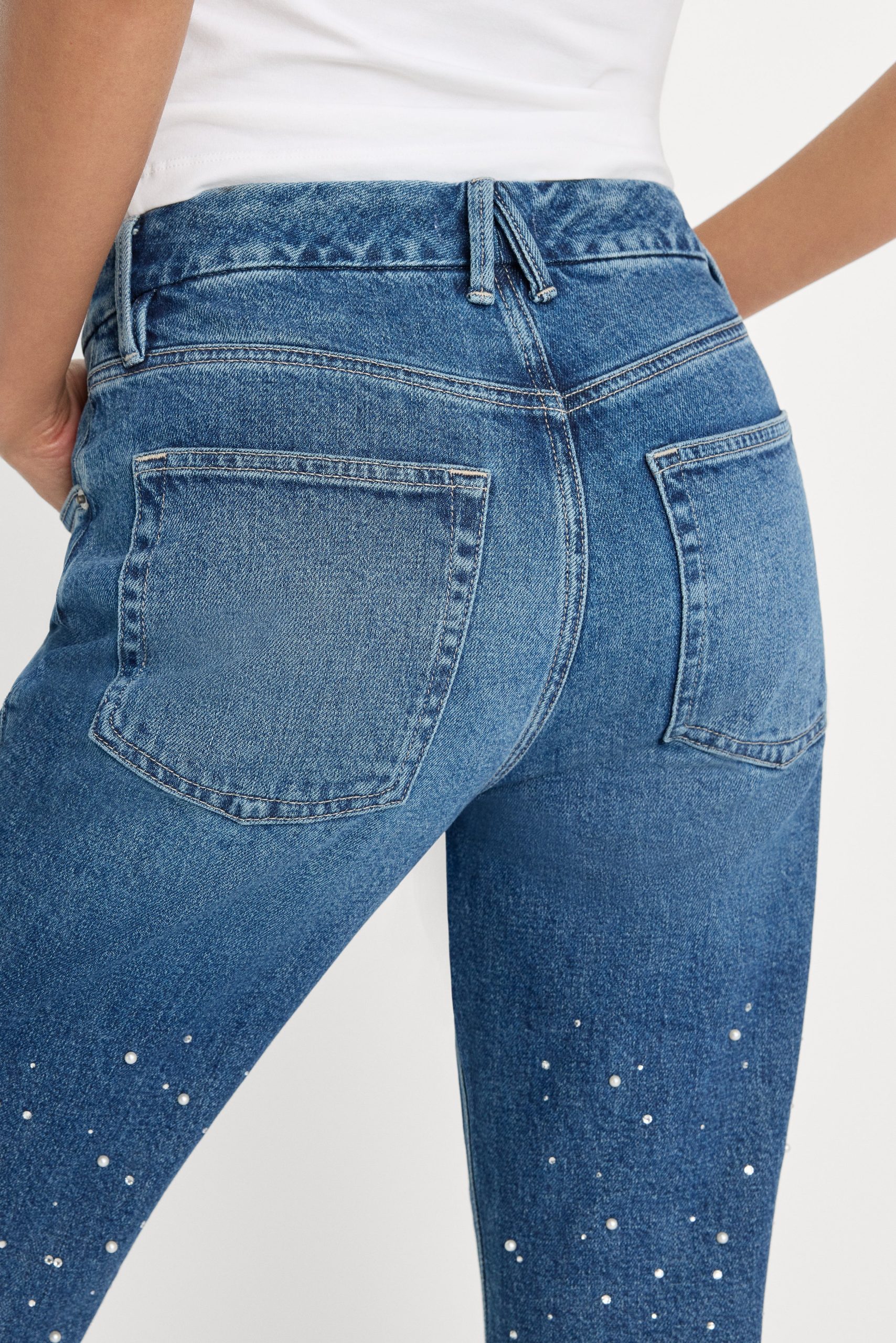 GOOD ICON STRAIGHT ANKLE PEARL JEANS | INDIGO1186 - Image 6