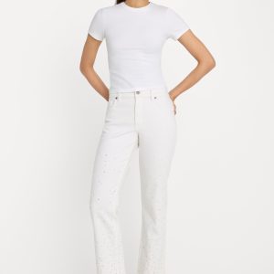 GOOD ICON STRAIGHT ANKLE PEARL JEANS | WHITE001